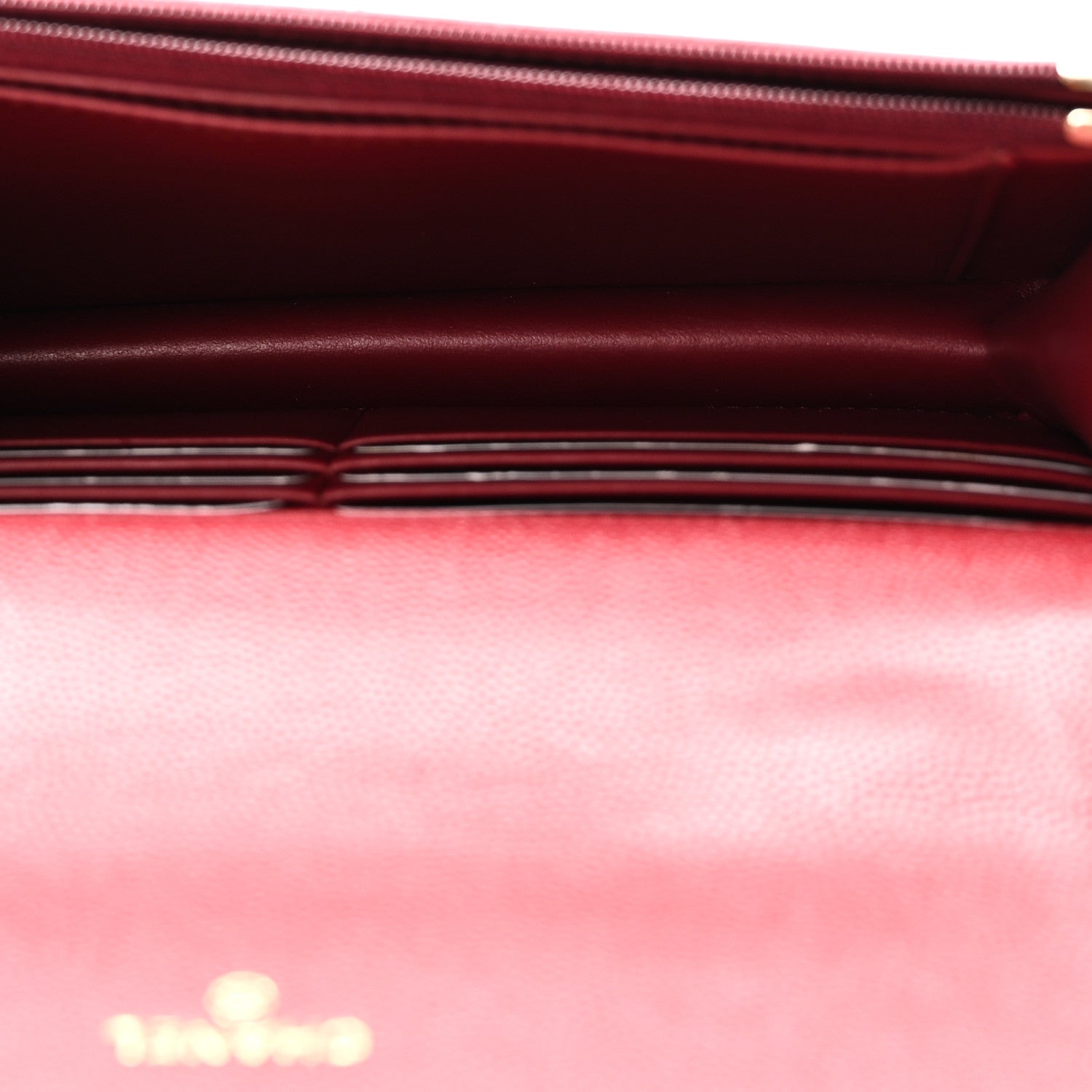 Shiny Caviar Quilted Turnlock Top Handle Wallet On Chain WOC Red — view 5