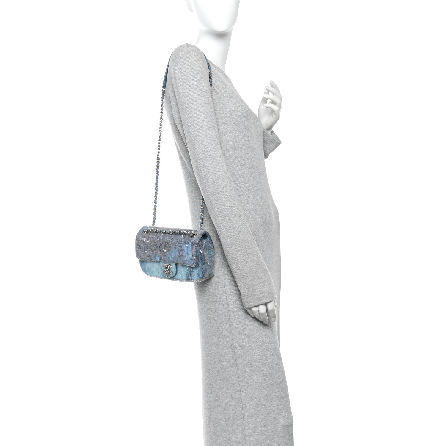Sequin Mini Waterfall Flap Light Blue — view 2