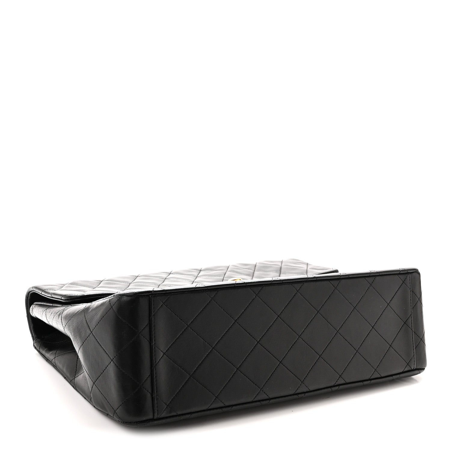 Lambskin Quilted XL Jumbo Single Flap Black — view 4