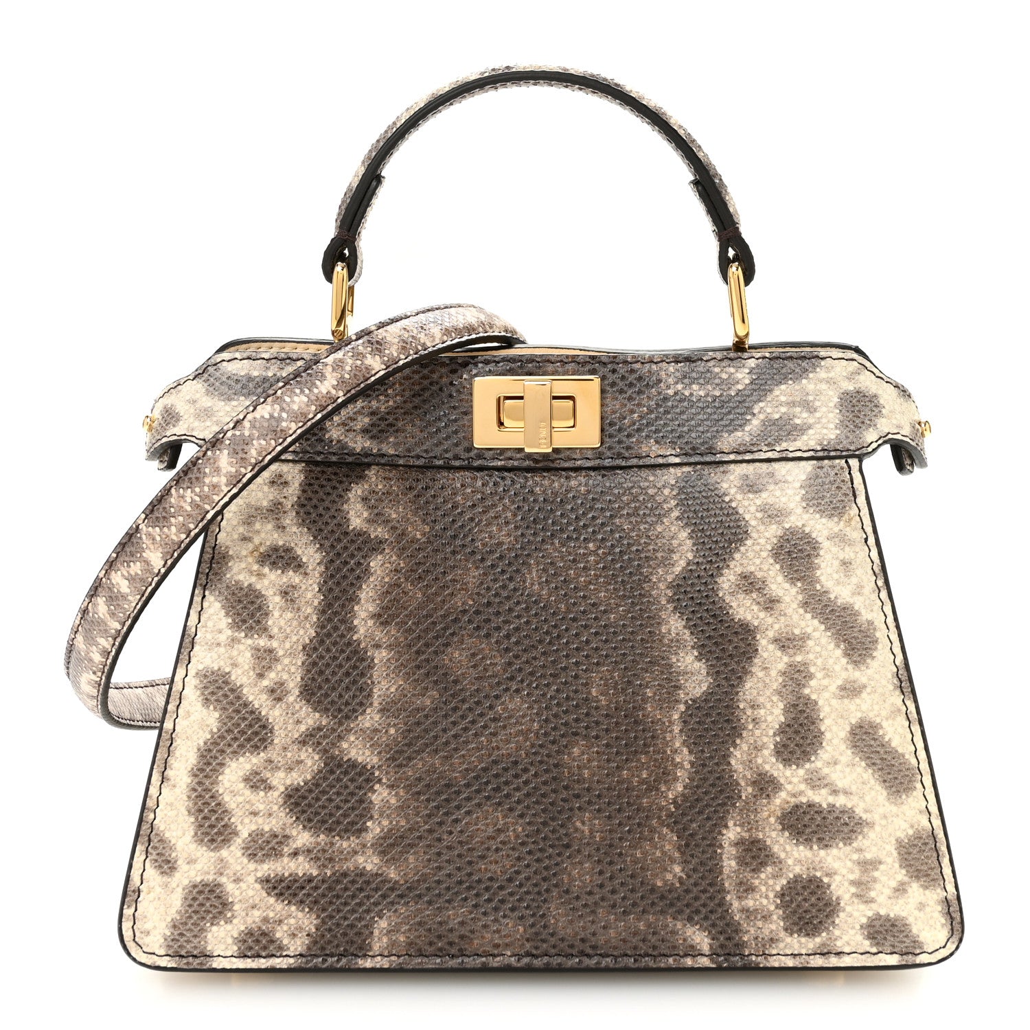 Lizard Togo Lucido Petite Peekaboo I SEE U Satchel Multicolor