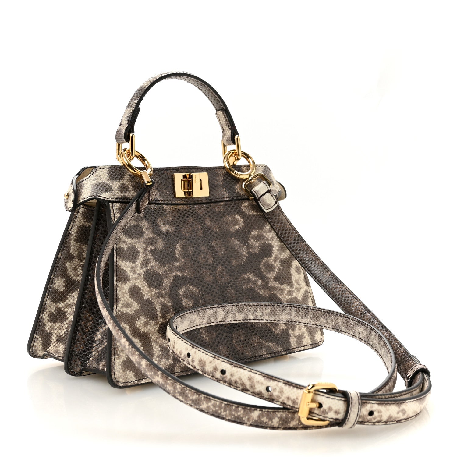 Lizard Togo Lucido Petite Peekaboo I SEE U Satchel Multicolor — view 3