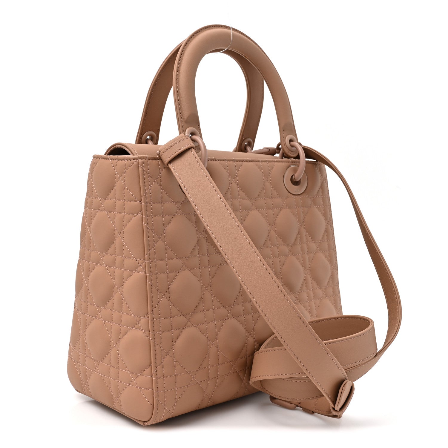 Ultra Matte Calfskin Cannage Medium Lady Dior Beige — view 2