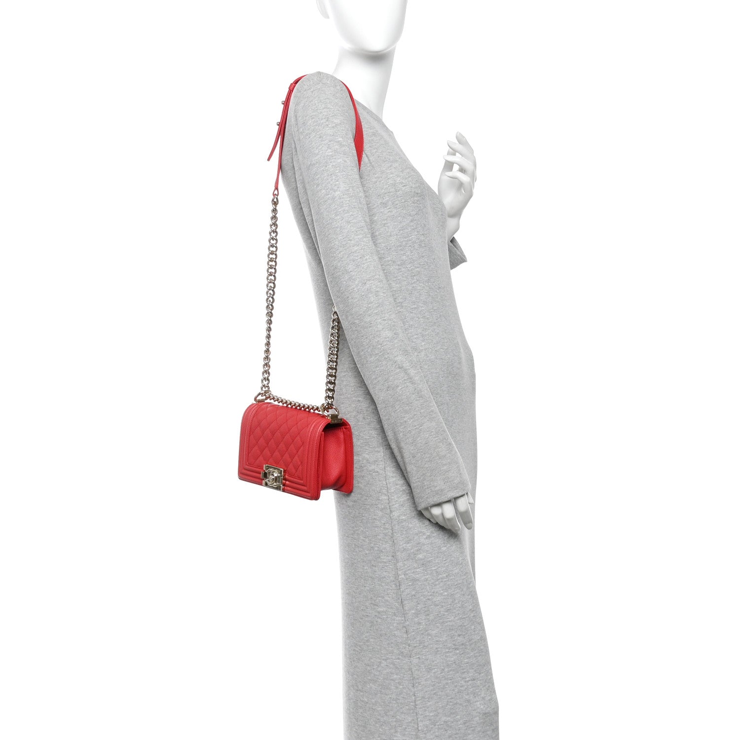 Caviar Quilted Small Boy Flap Red — view 2
