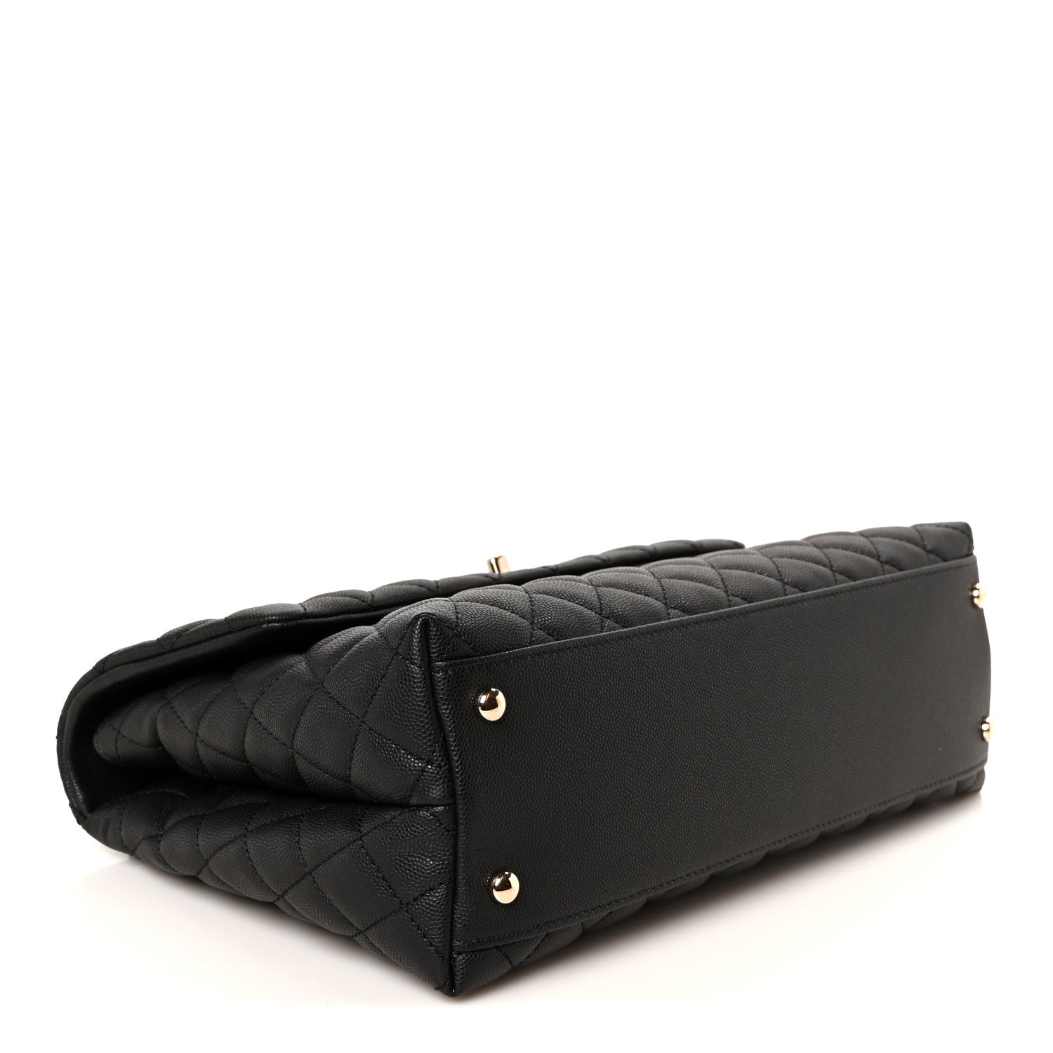 Caviar Quilted Medium Coco Handle Flap Black — view 4