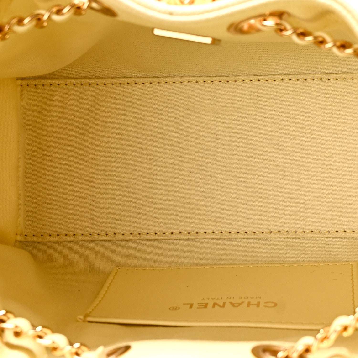 Caviar Quilted Mini Chanel 25 Handbag Light Yellow — view 5