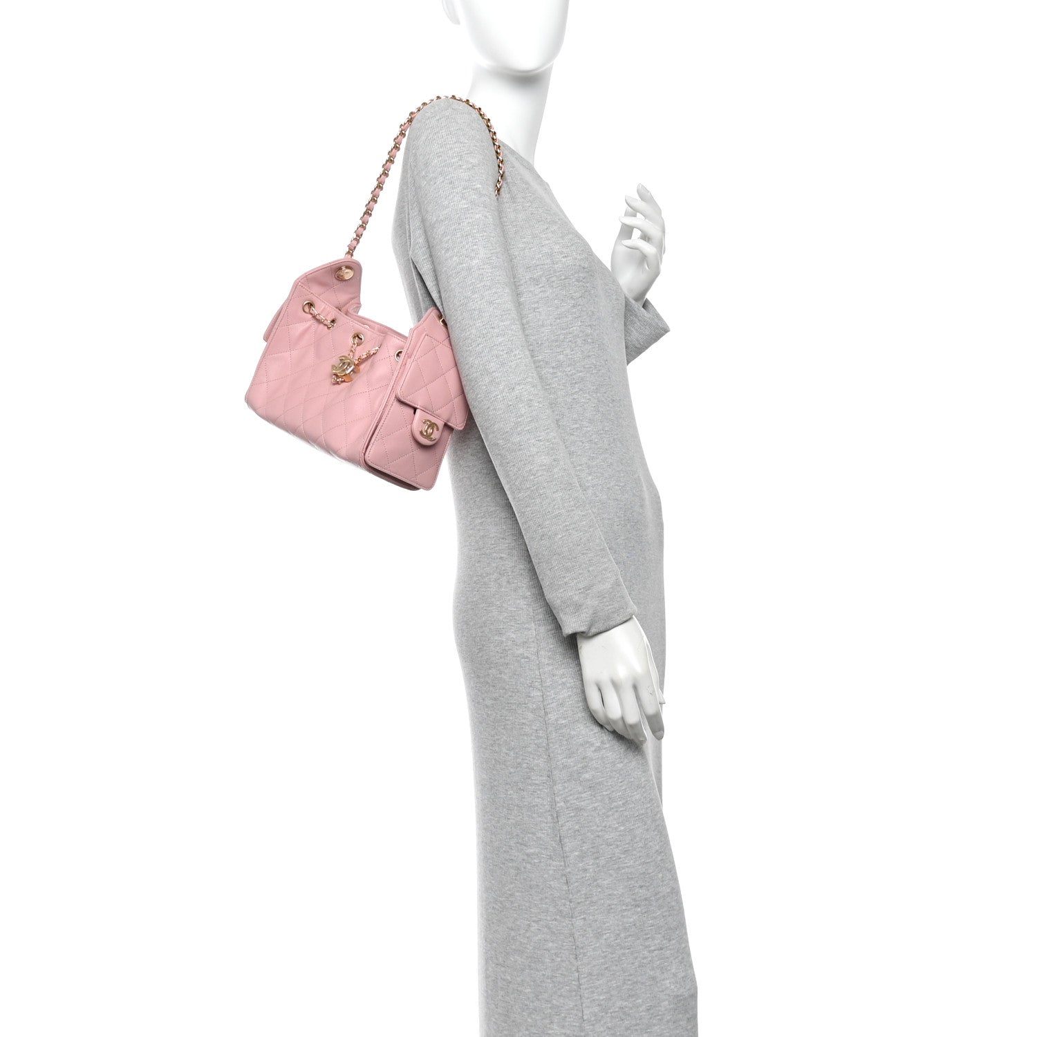Caviar Quilted Mini Chanel 25 Handbag Pink — view 2