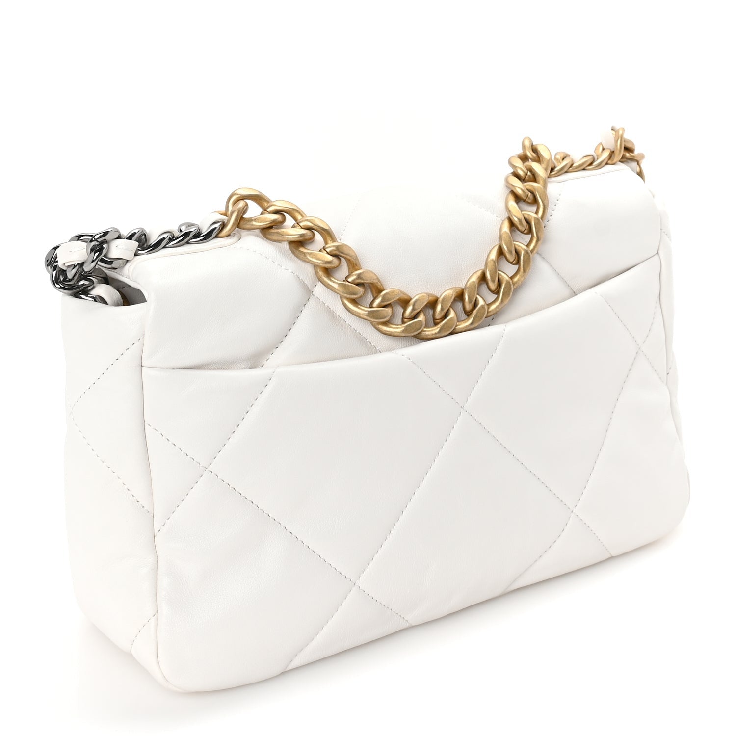 Lambskin Quilted Medium  19 Flap White — view 2