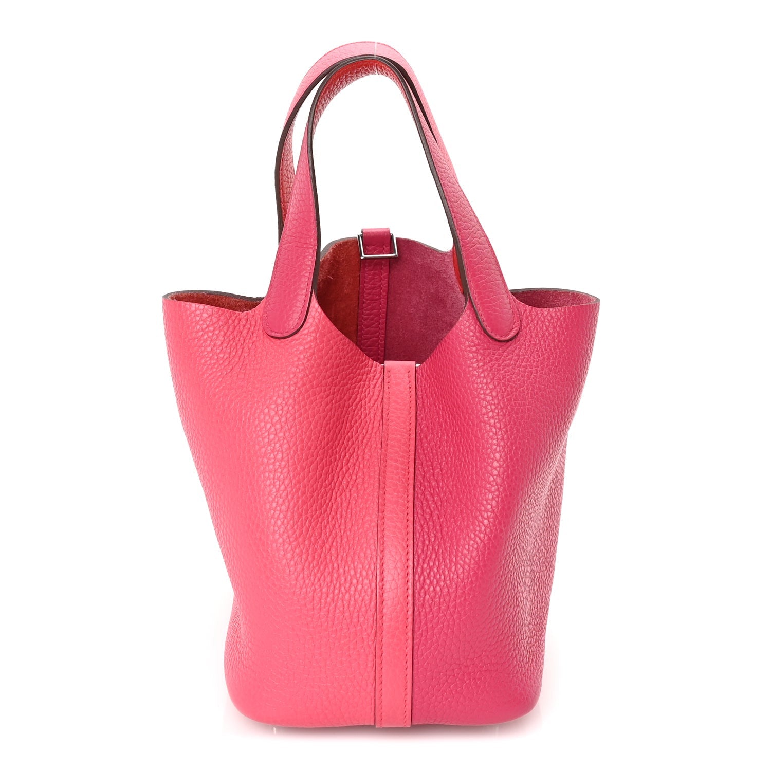 Hermes Taurillon Clemence Tri-Color Picotin Lock 18 PM Rose Extreme Rose Mexico Rouge De Coeur