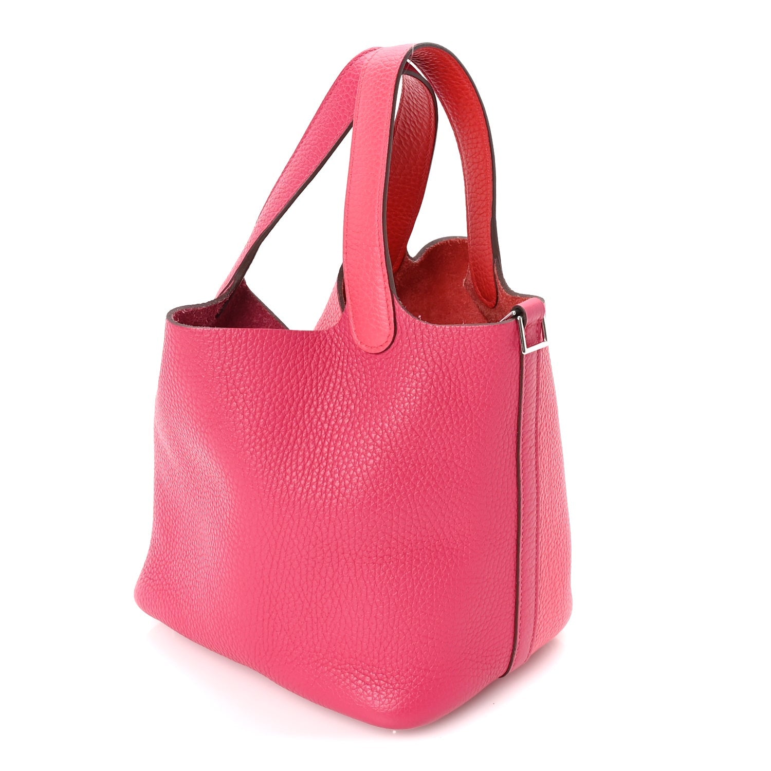Hermes Taurillon Clemence Tri-Color Picotin Lock 18 PM Rose Extreme Rose Mexico Rouge De Coeur — view 2