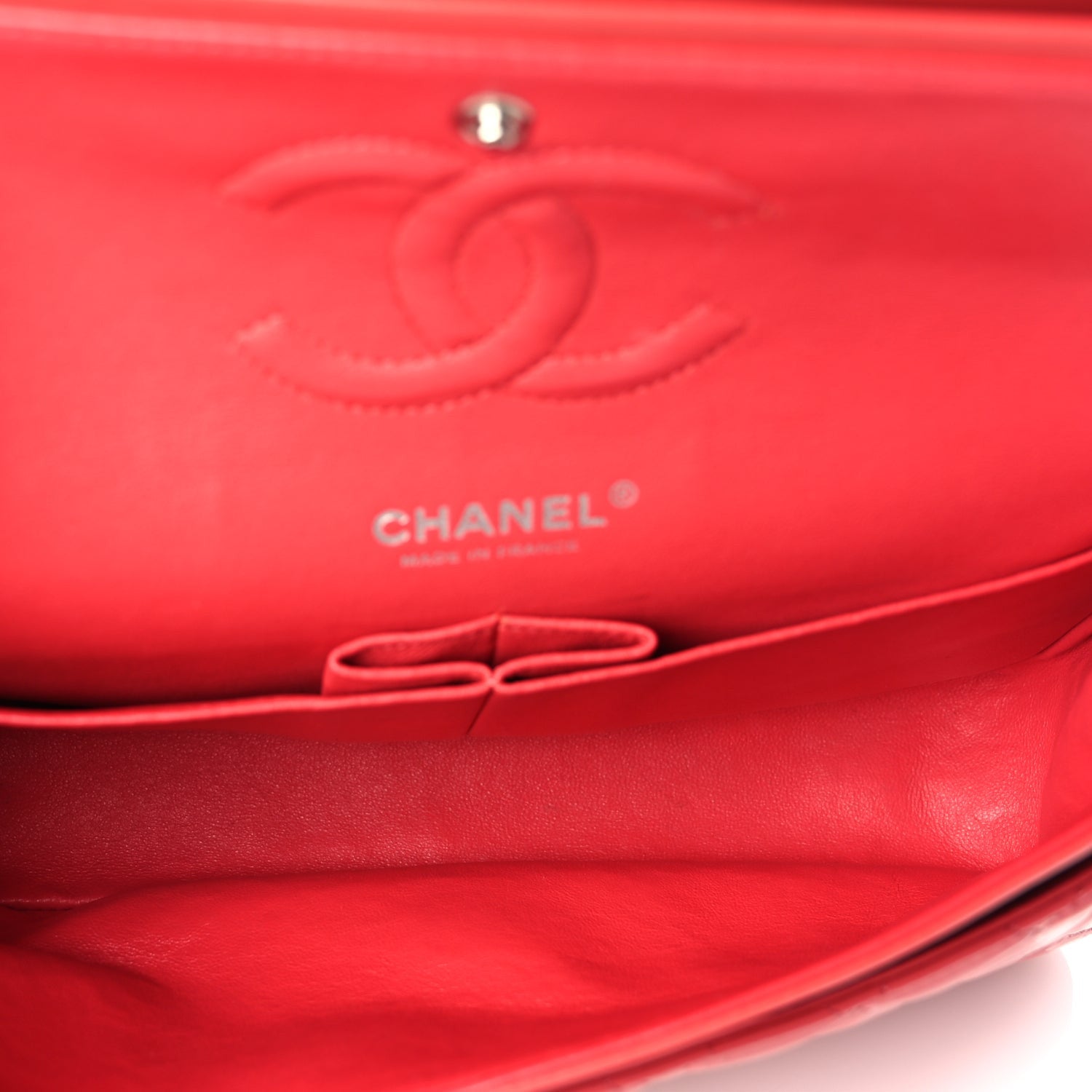 Patent Quilted Medium Double Flap Dark Pink — view 4