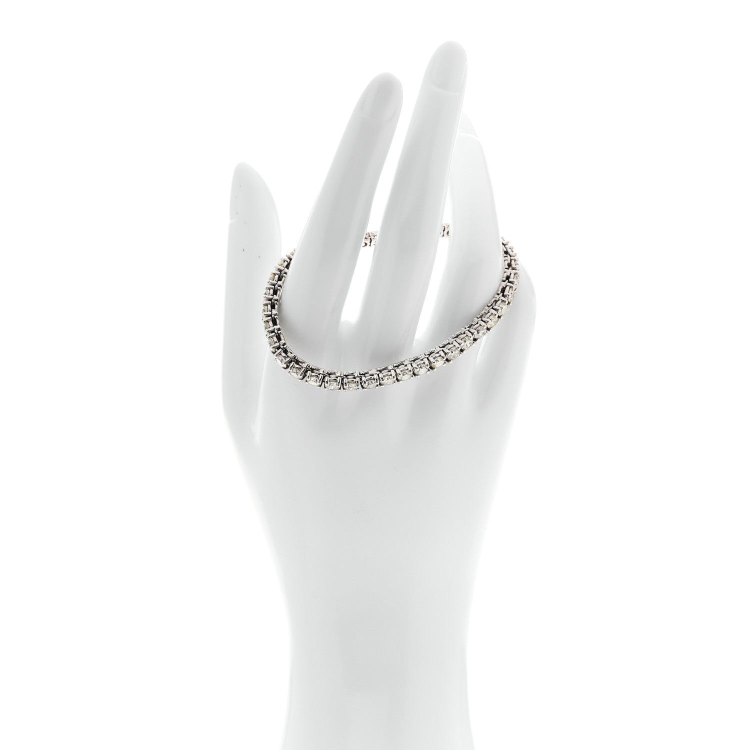 14K White Gold Diamond 7.42ctw Tennis Bracelet — view 2