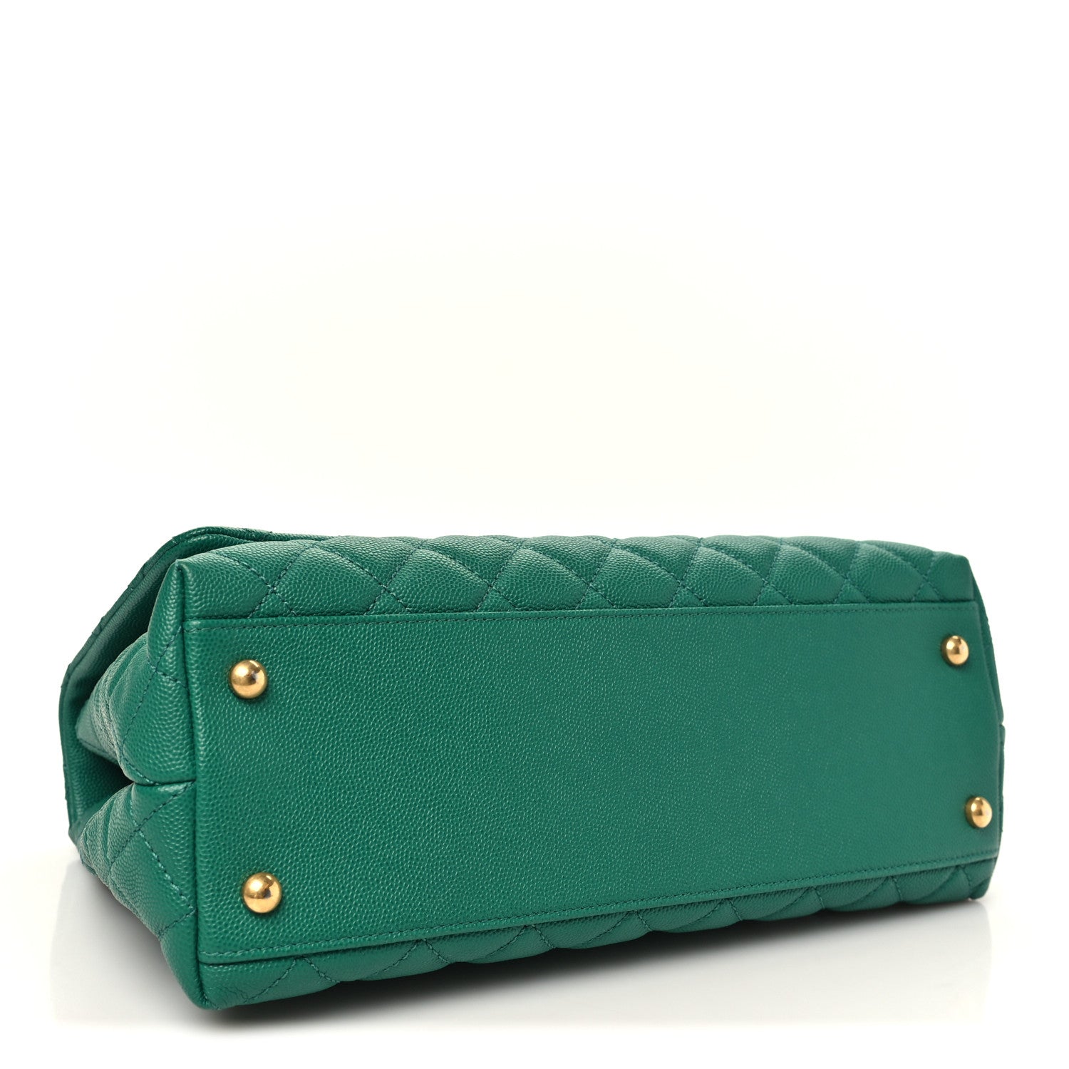 Caviar Quilted Small Coco Handle Flap Green — view 4