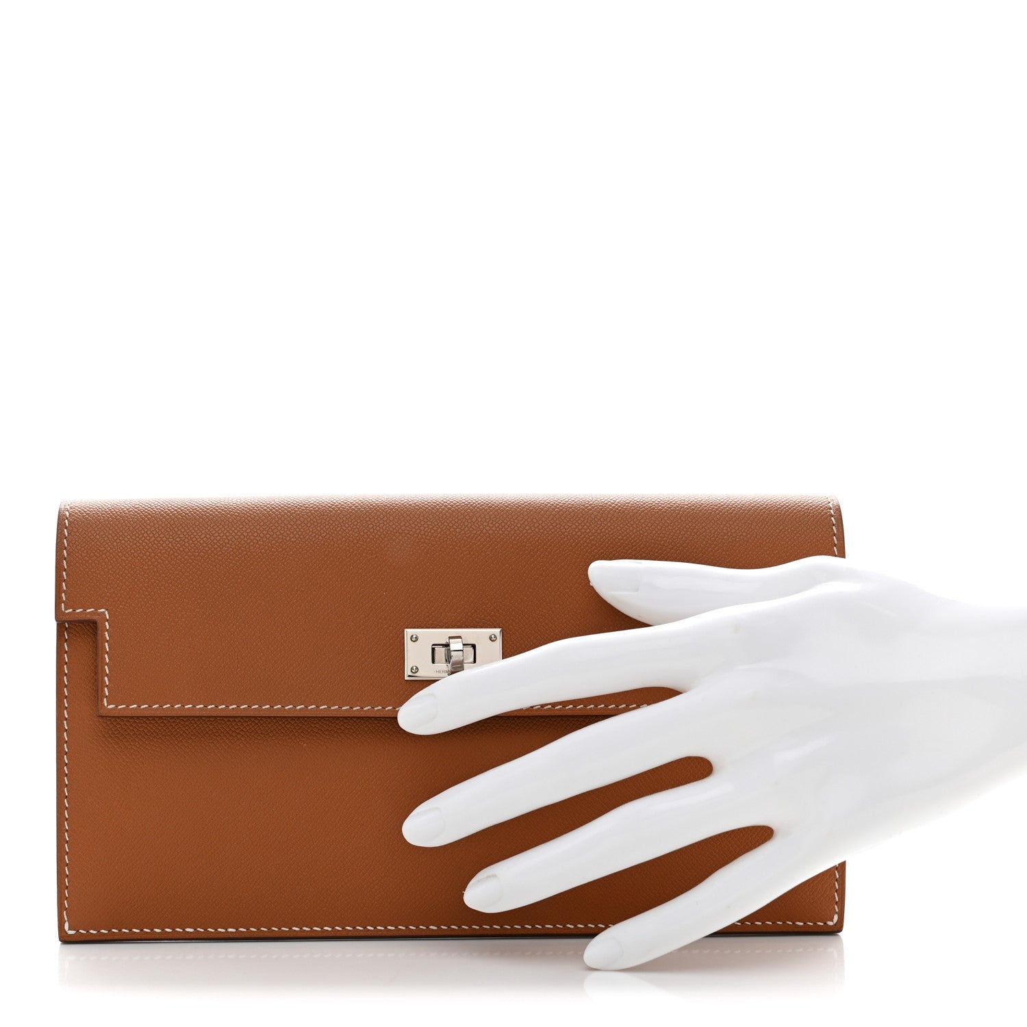 Madame Calfskin Kelly Pocket Long Wallet Gold — view 2