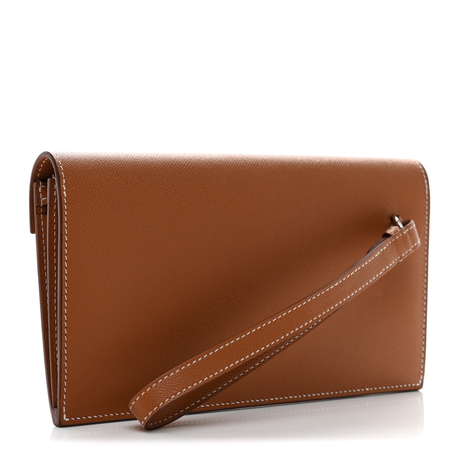 Madame Calfskin Kelly Pocket Long Wallet Gold — view 3