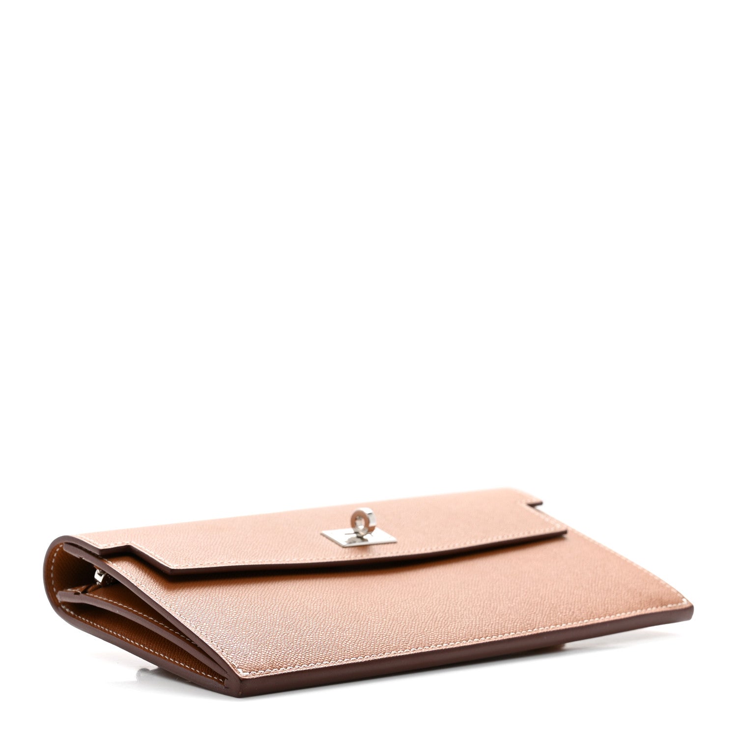Madame Calfskin Kelly Pocket Long Wallet Gold — view 4