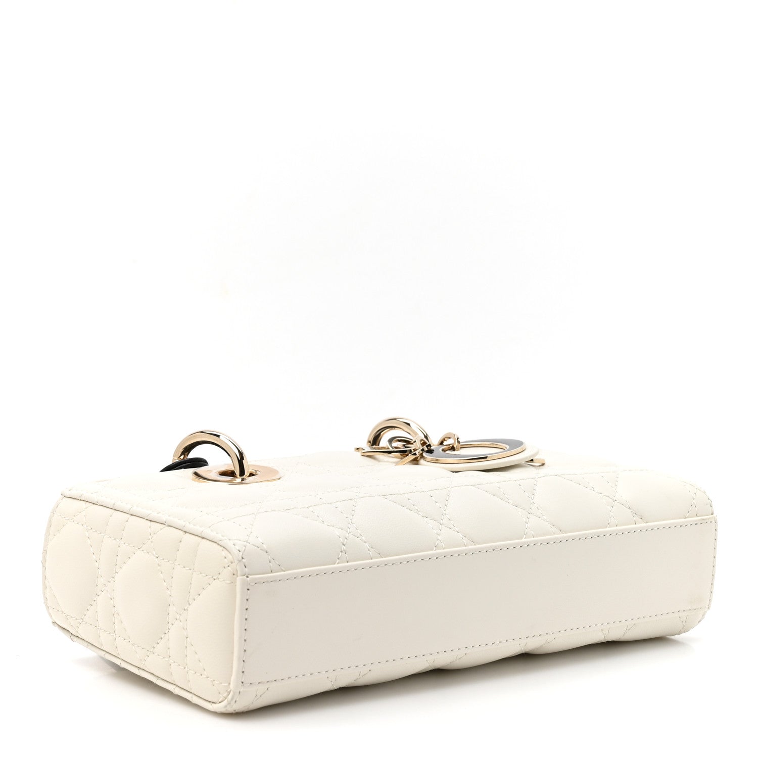 Lambskin Cannage Small Lady D-Joy Latte Black — view 3