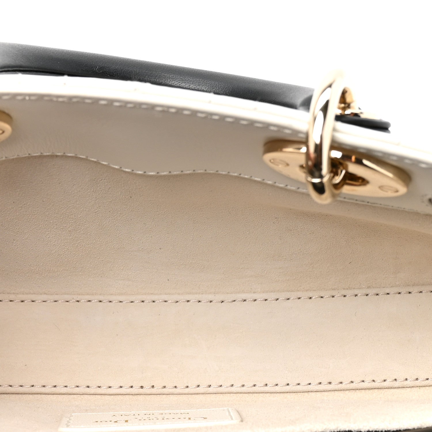 Lambskin Cannage Small Lady D-Joy Latte Black — view 4