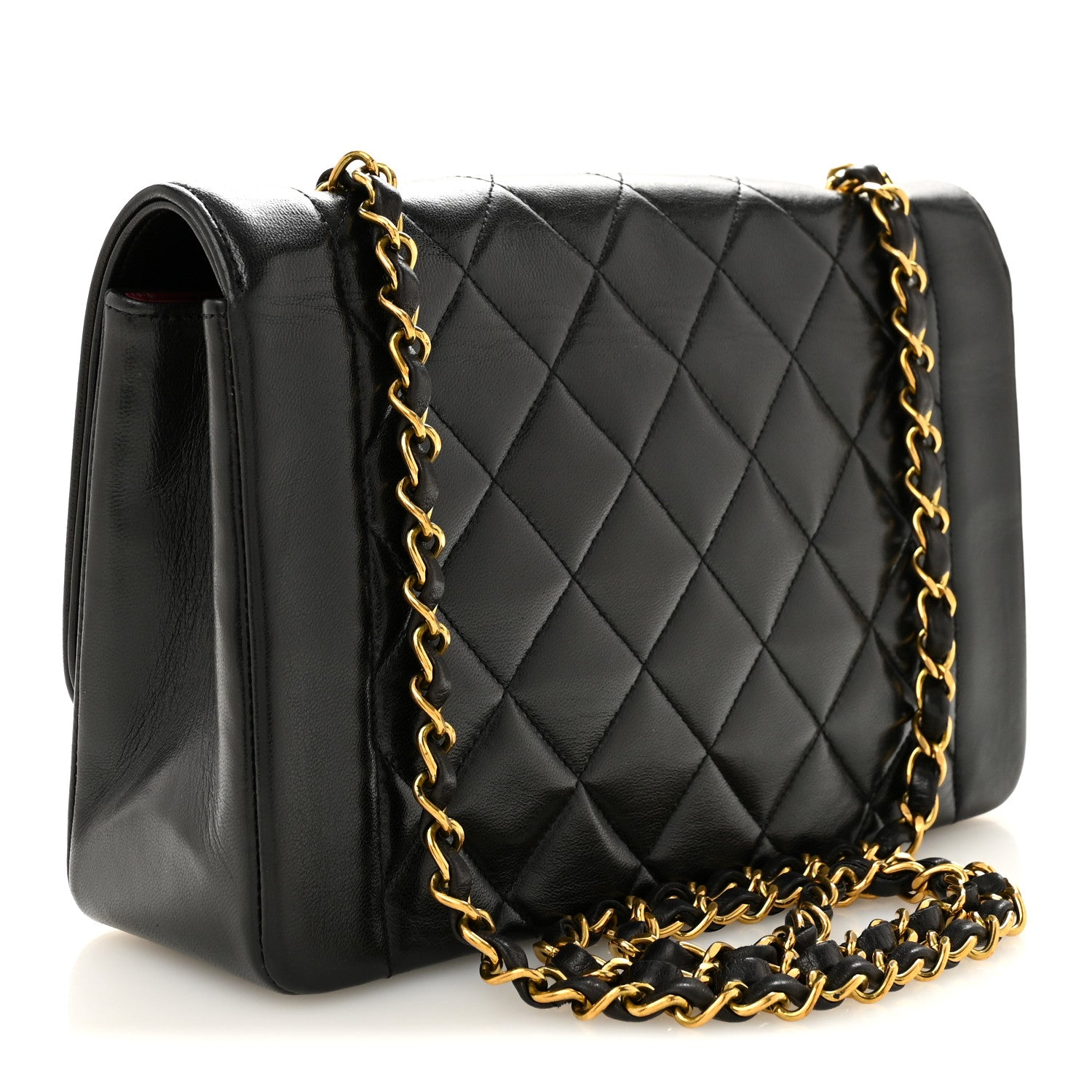 Lambskin Quilted Medium Single Flap Black — view 3