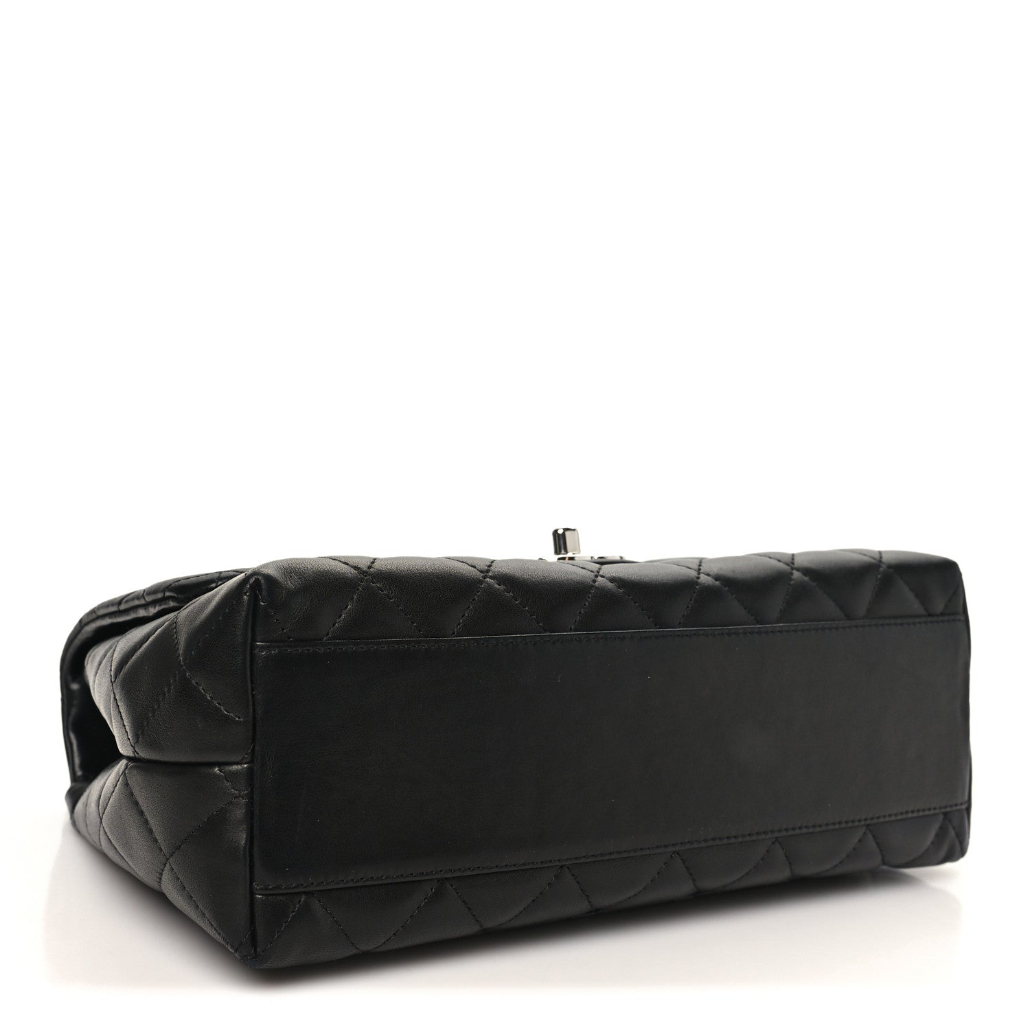 Lambskin Quilted Medium Kelly Flap Bag Black Black — view 4