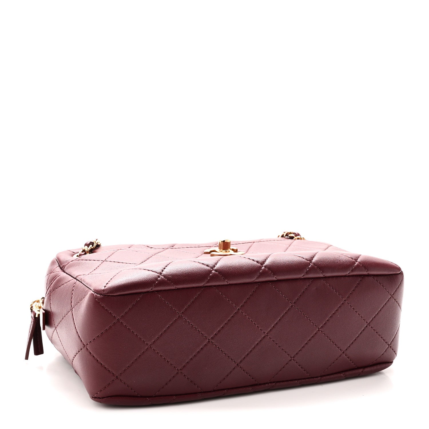 Lambskin Quilted CC Camera Case Burgundy — view 4
