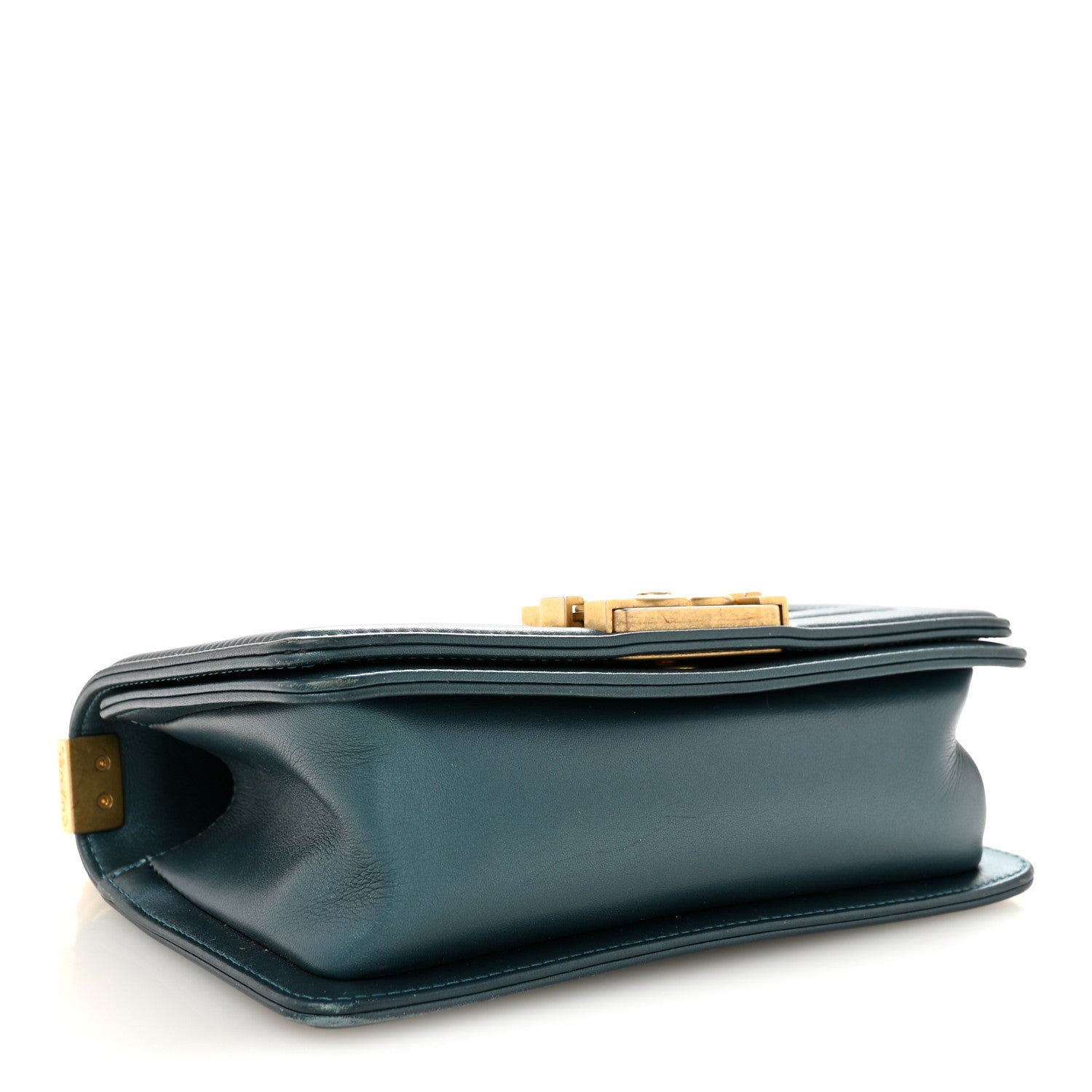 Metallic Calfskin Quilted Small Boy Flap Blue — view 4