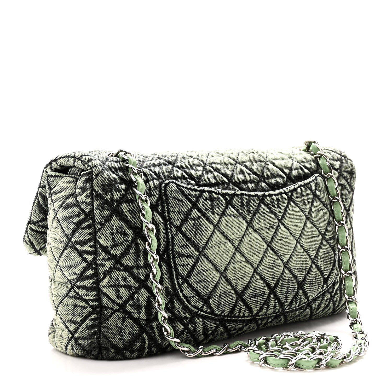 Denim Quilted Denimpression Flap Green Black — view 3