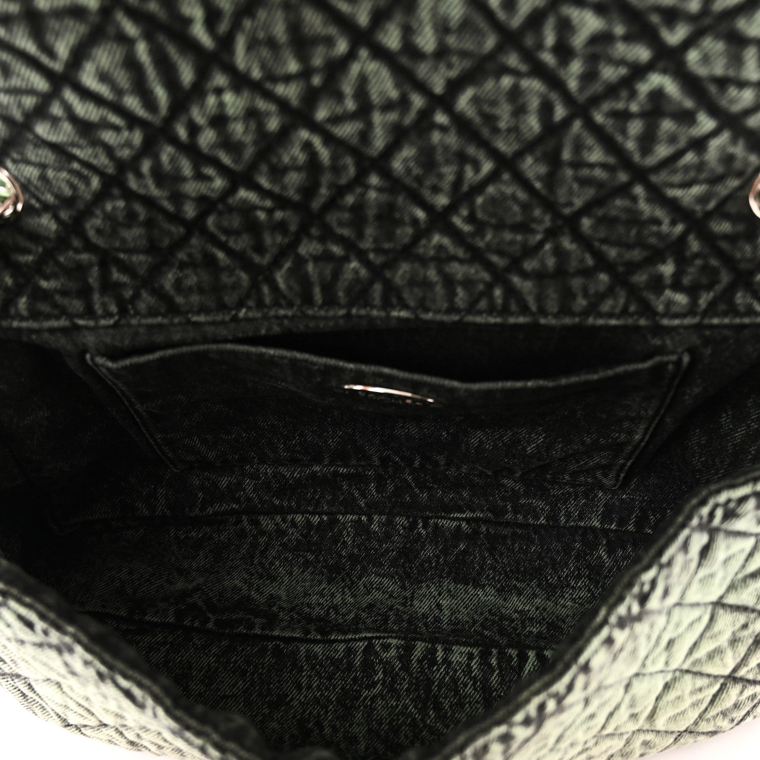 Denim Quilted Denimpression Flap Green Black — view 5
