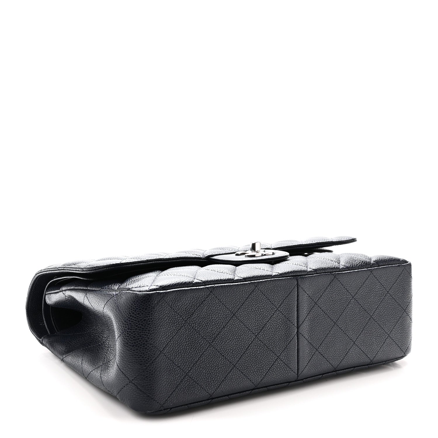 Caviar Quilted Jumbo Double Flap Navy Blue Navy Blue — view 4