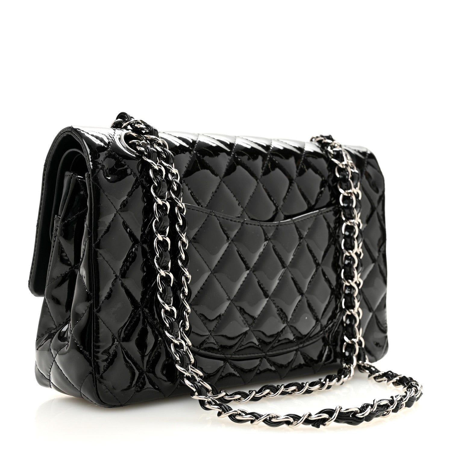 Patent Quilted Medium Double Flap Black — view 3