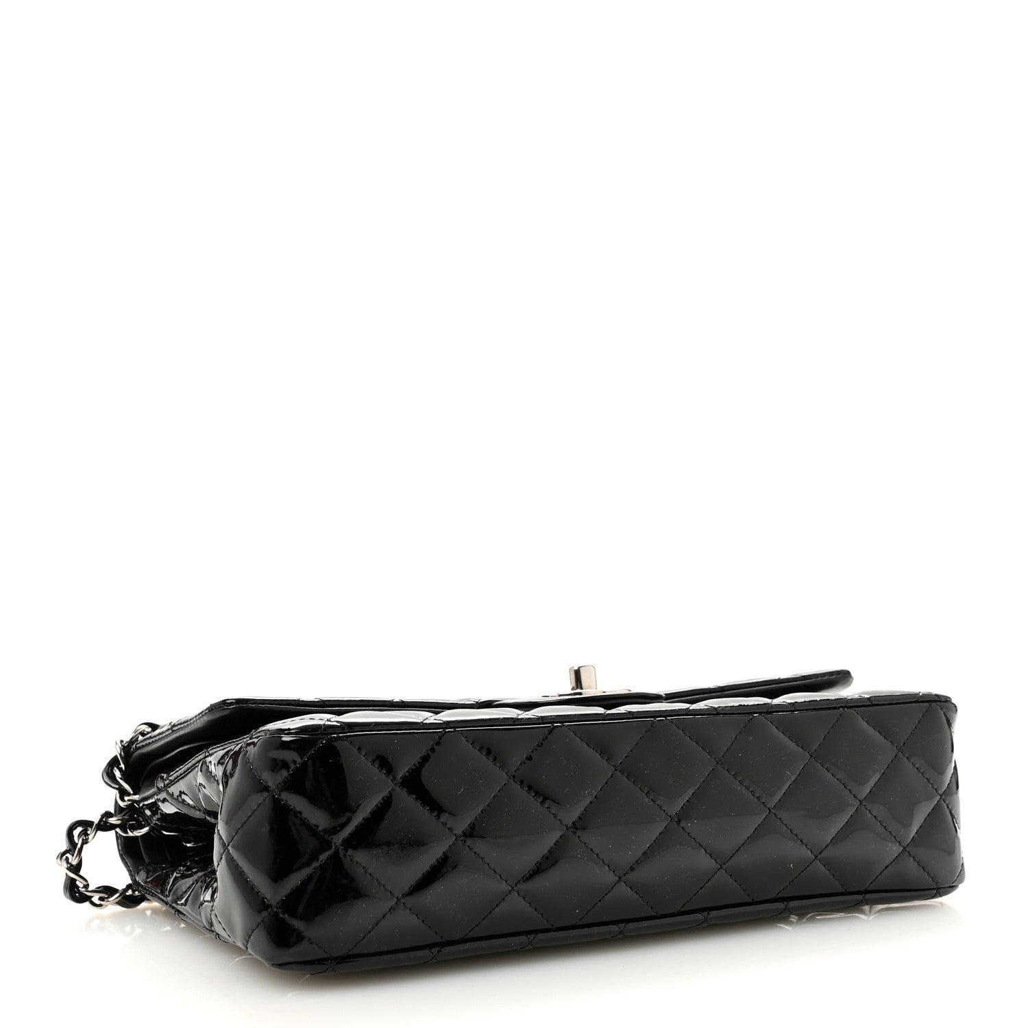 Patent Quilted Medium Double Flap Black — view 4
