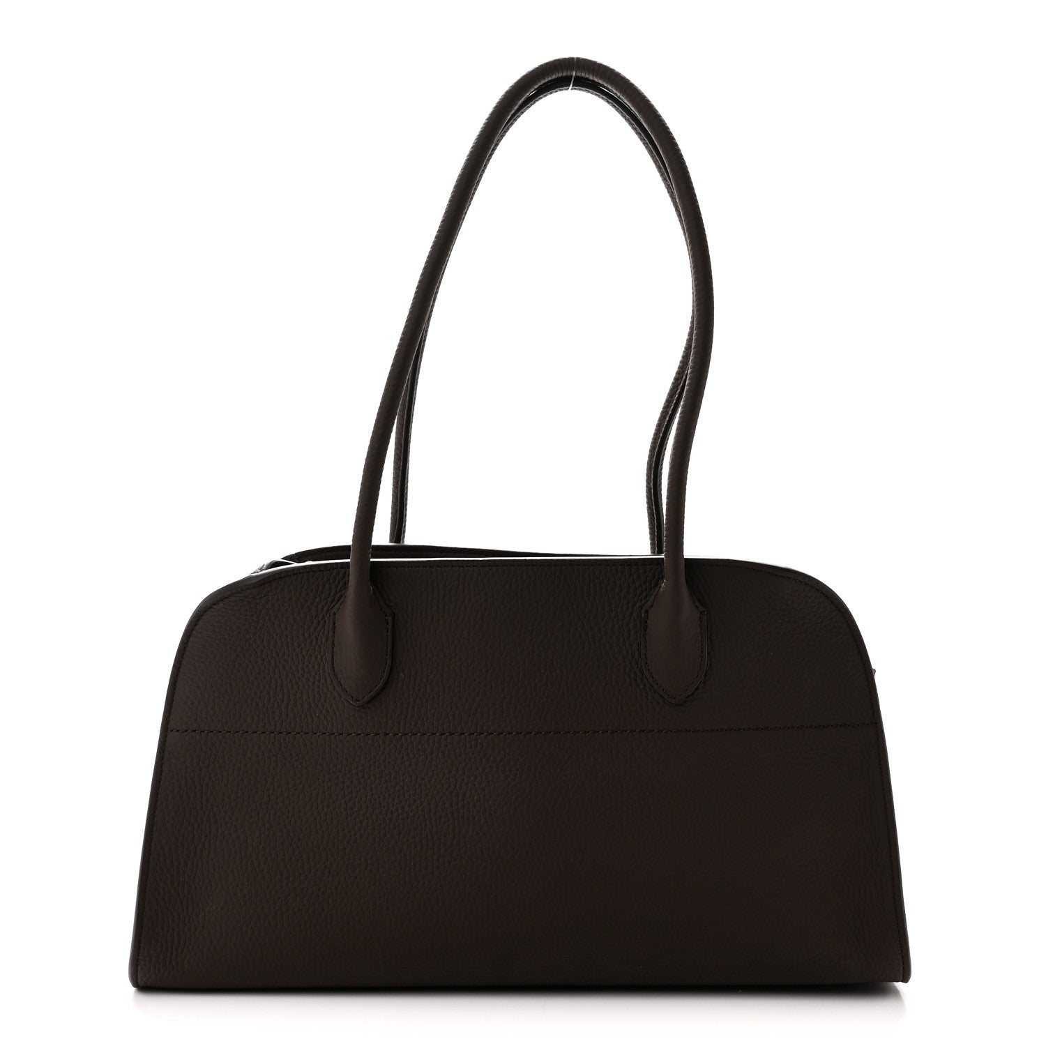 Matte Grained Calfskin Margaux Shoulder 12 Deep Brown