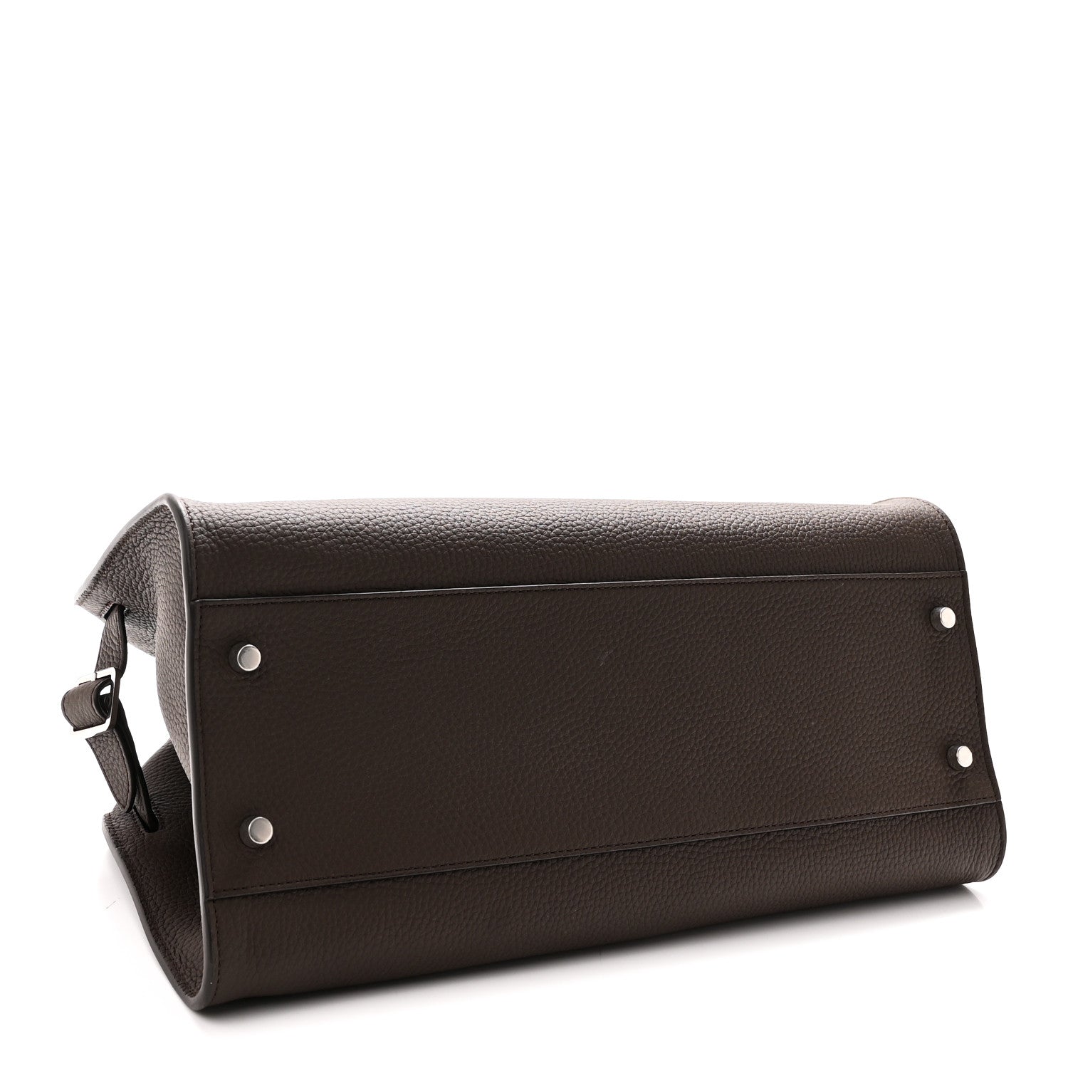 Matte Grained Calfskin Margaux Shoulder 12 Deep Brown — view 4