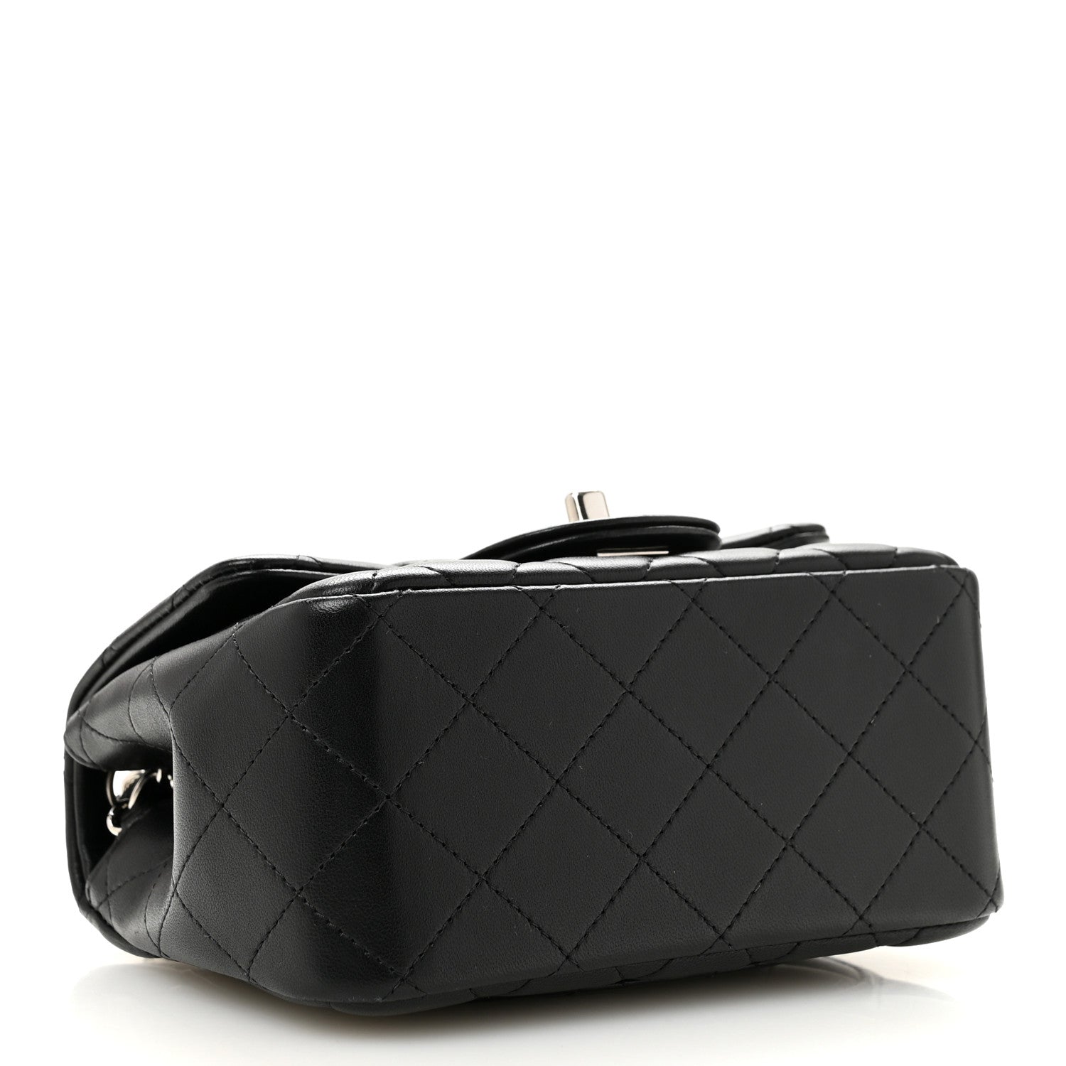 Lambskin Quilted Mini Square Flap Black — view 4