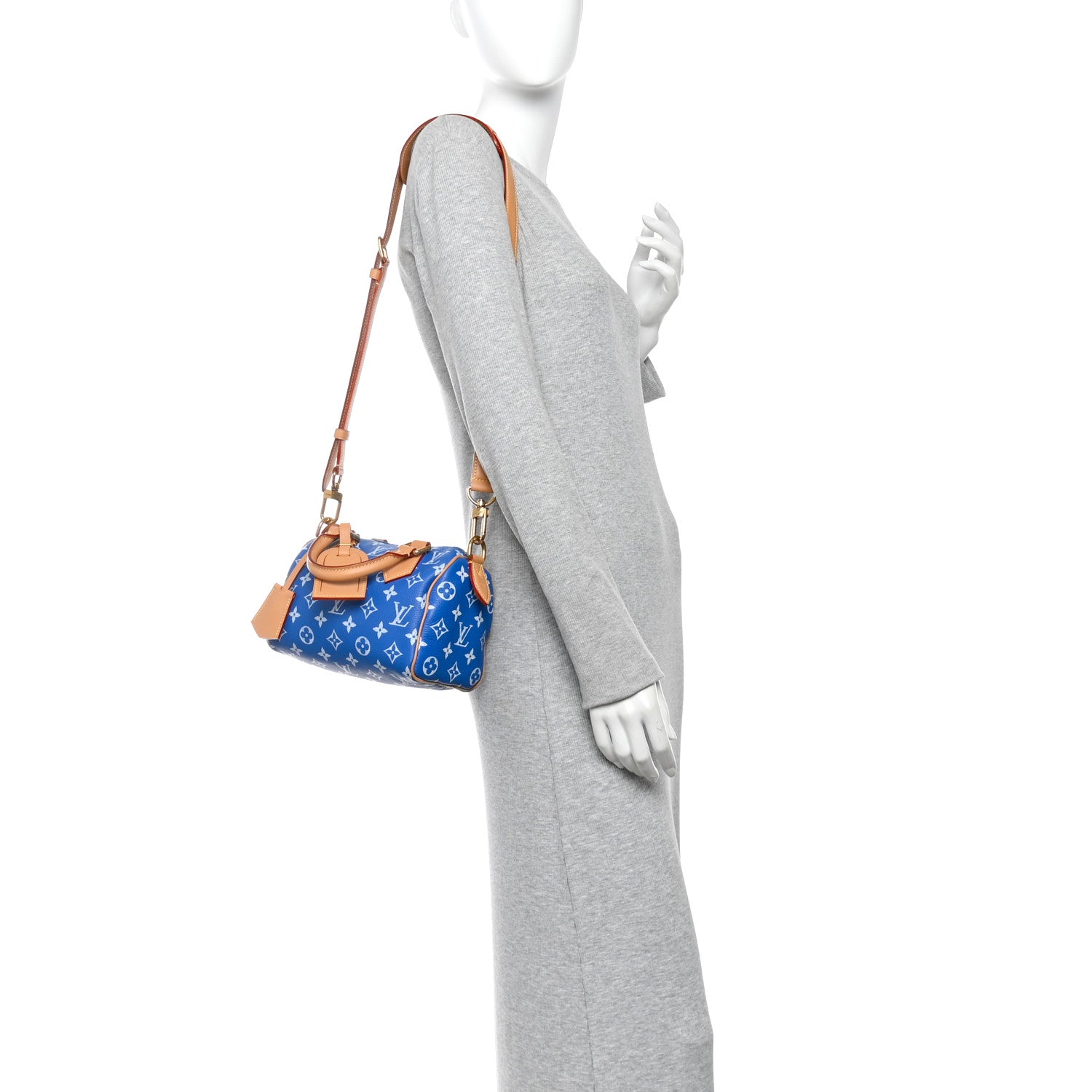 Calfskin Monogram Speedy P9 Bandouliere 20 Blue — view 2