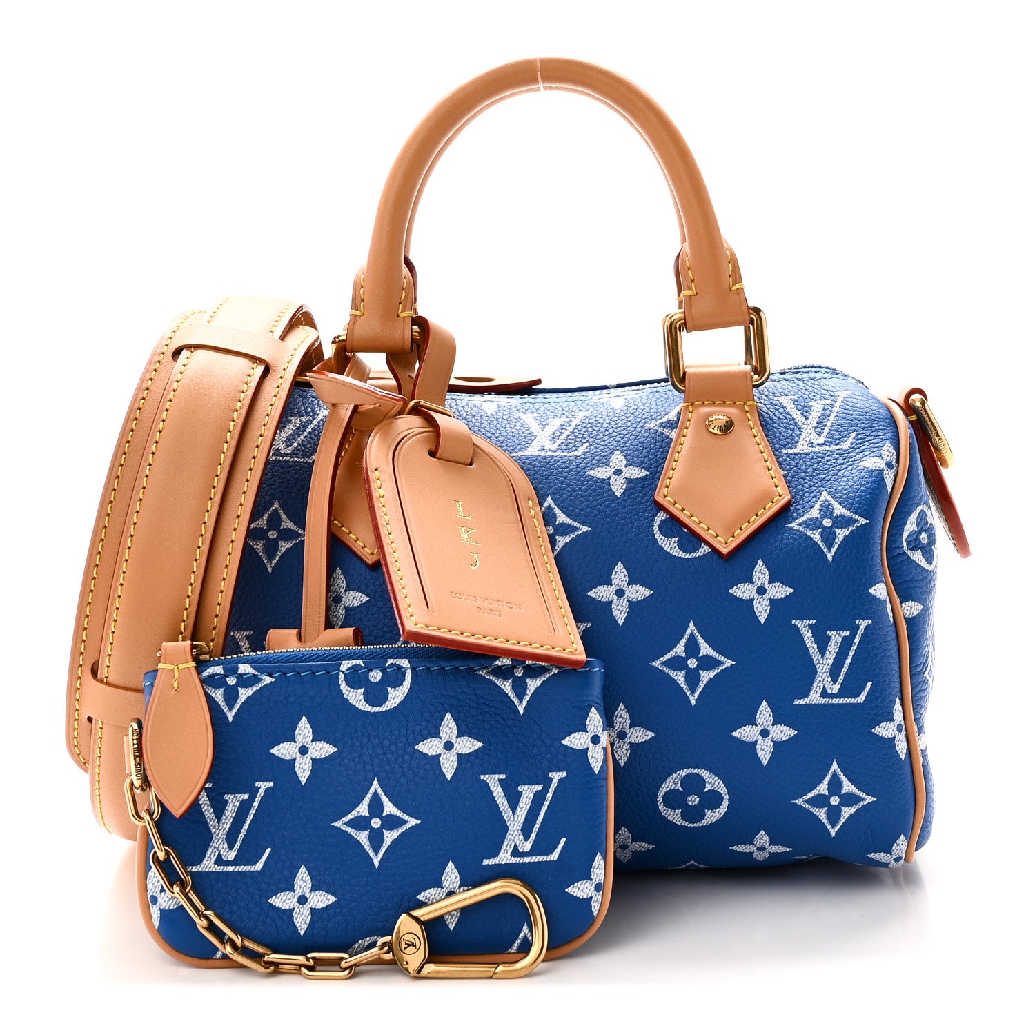 Calfskin Monogram Speedy P9 Bandouliere 20 Blue — view 3