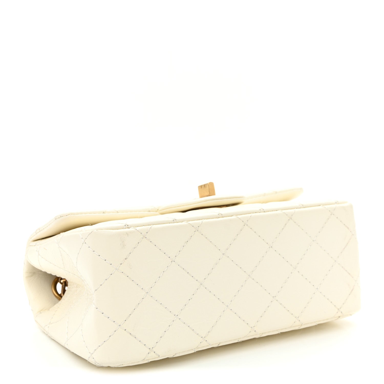 Aged Calfskin Quilted 2.55 Reissue Mini Flap White White — view 4