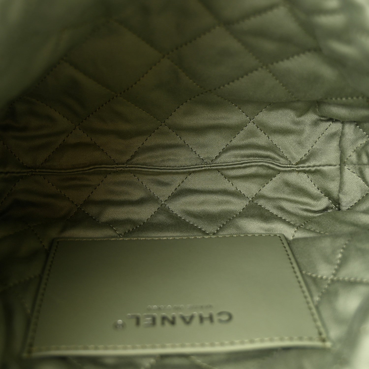 Suede Stitched Quilted Studded Mini Chanel 22 Light Green — view 5