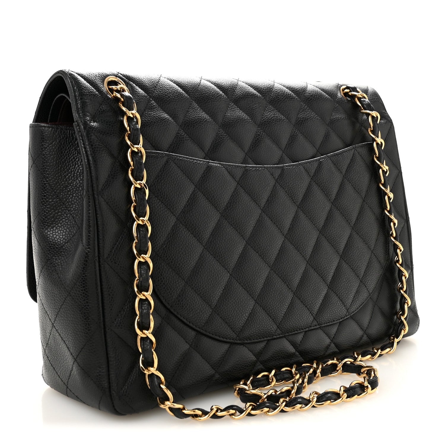 Caviar Quilted Maxi Double Flap Black — view 3