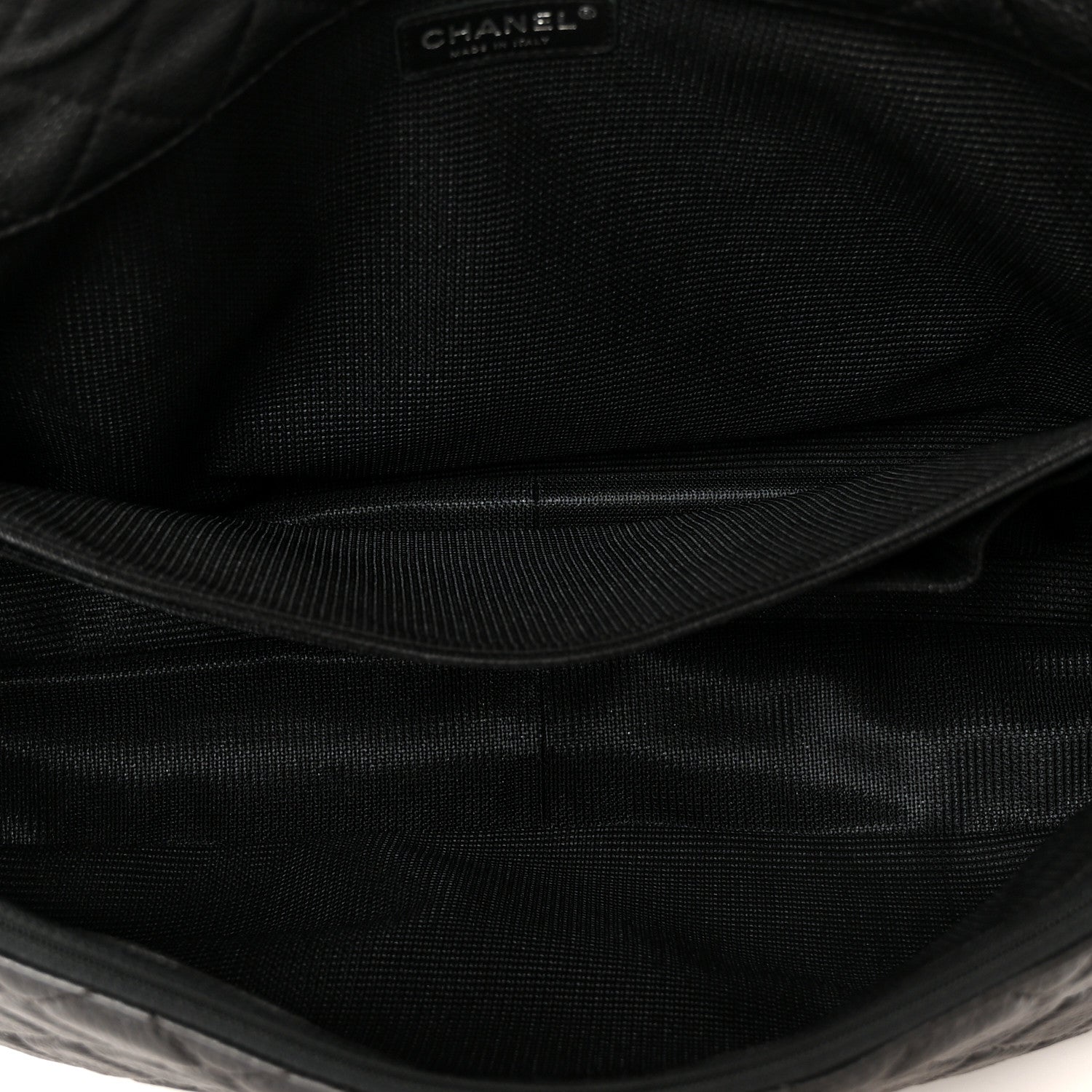 Calfskin Quilted Small XXL Travel Flap Bag Black — view 4