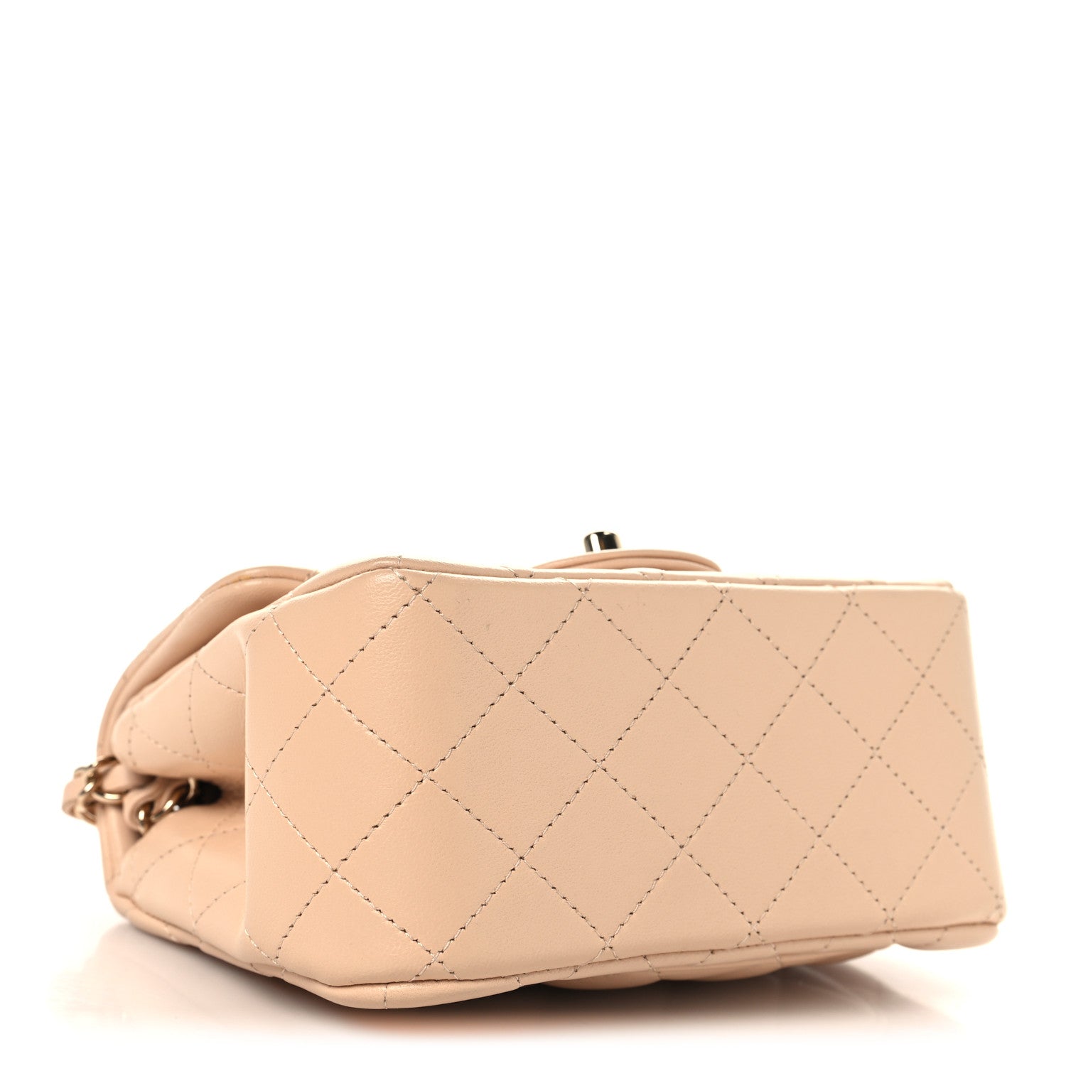 Lambskin Quilted Mini Square Flap Beige — view 4