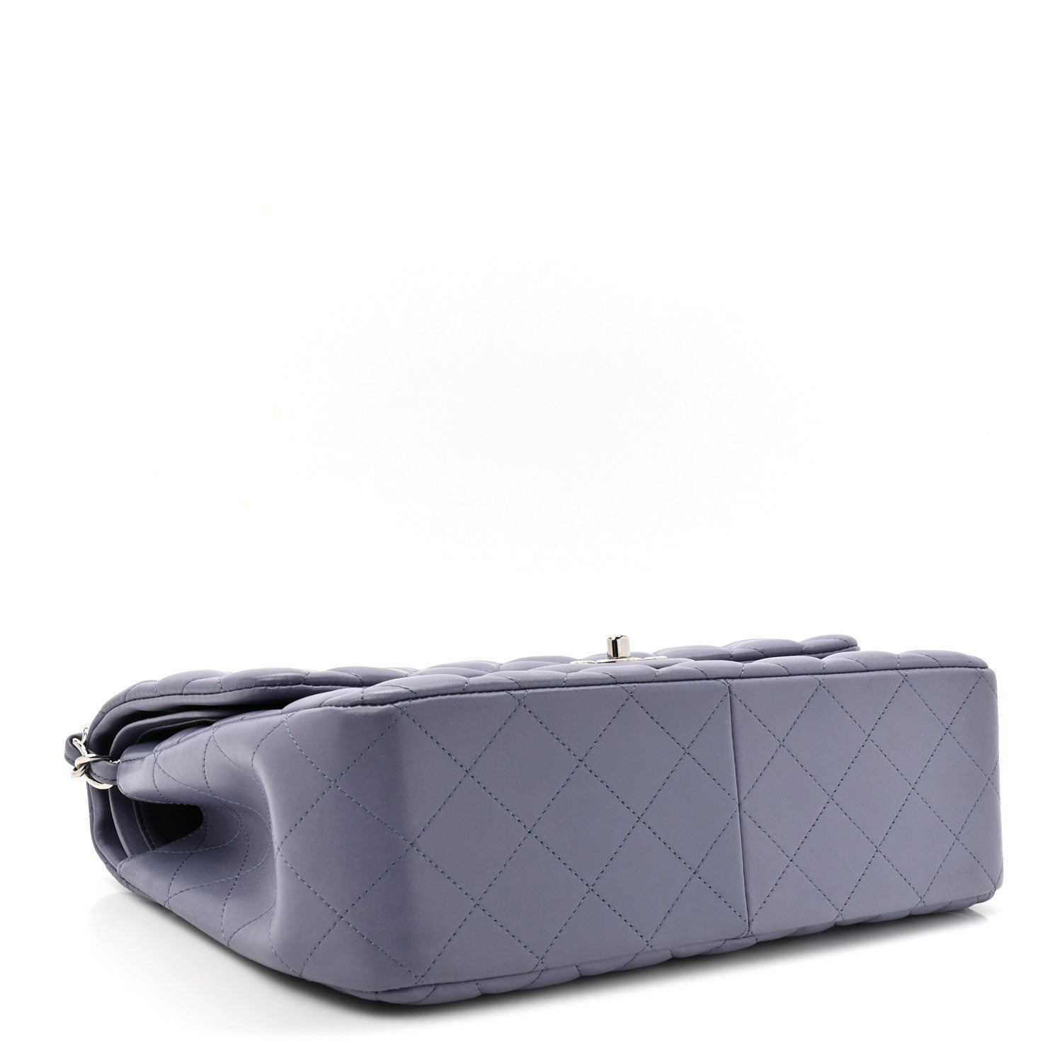 Lambskin Quilted Jumbo Double Flap Light Purple — view 4