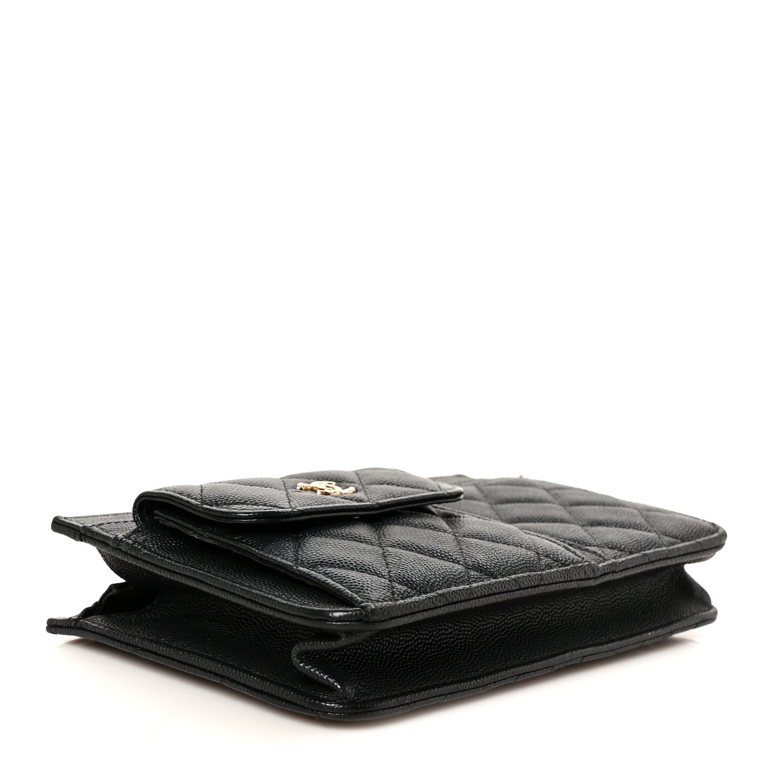 Caviar Quilted In & Out Chain Wallet Black — view 4