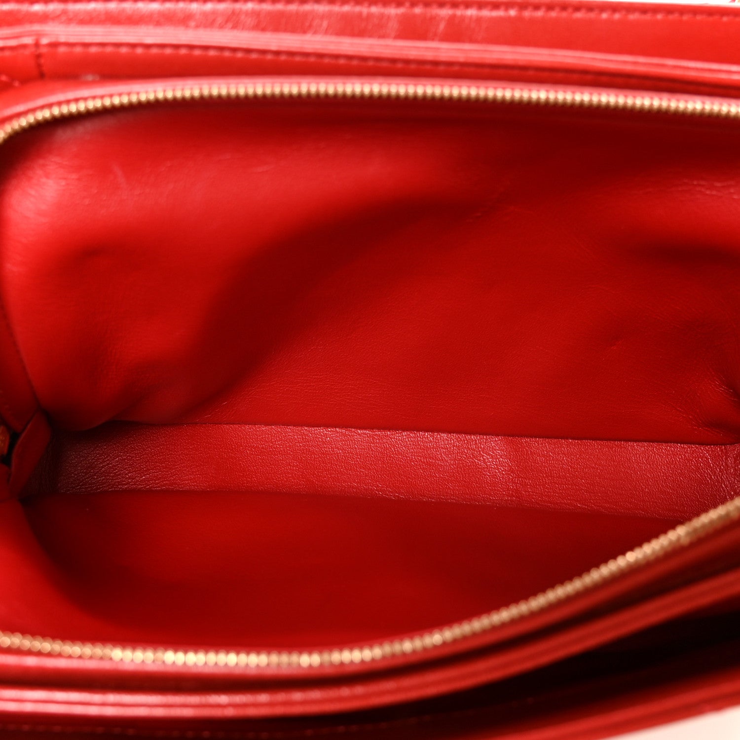 Lambskin Chevron Stitched Envelope Flap Bag Red — view 5