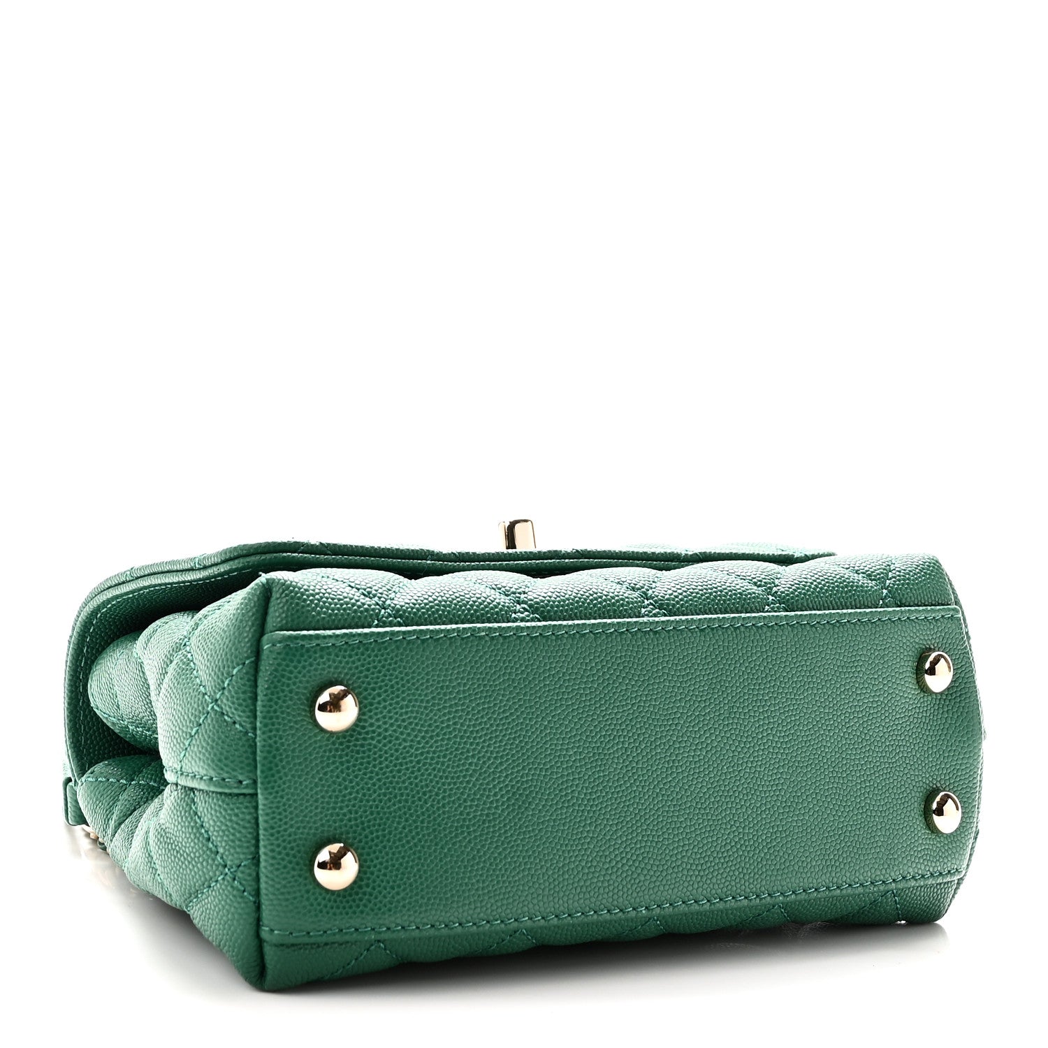 Caviar Quilted Extra Mini Coco Handle Flap Green — view 4