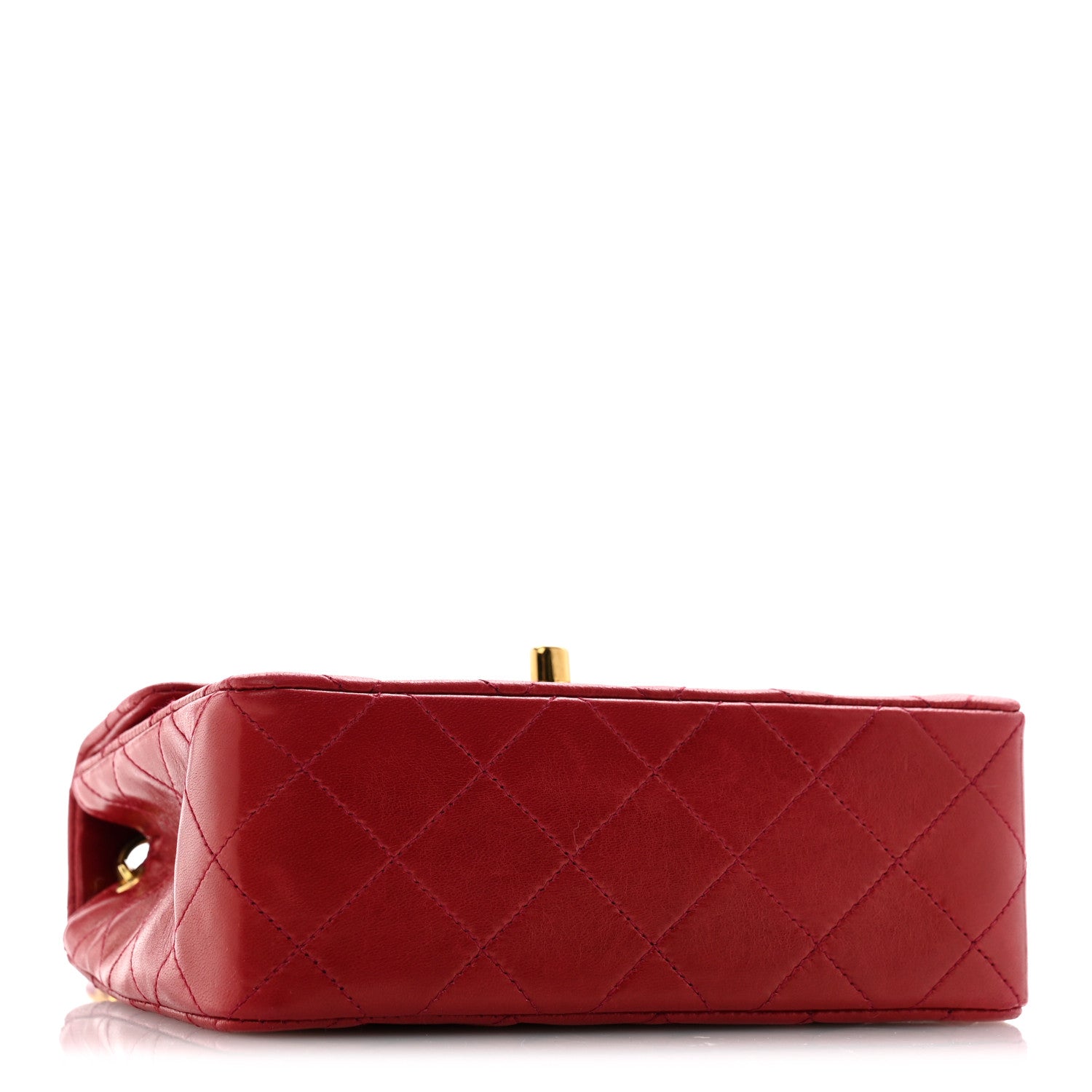 Lambskin Quilted Mini Square Flap Scarlet — view 4