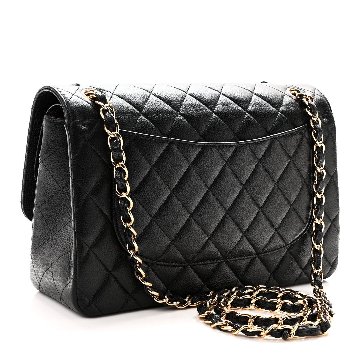 Caviar Quilted Jumbo Double Flap Black — view 3