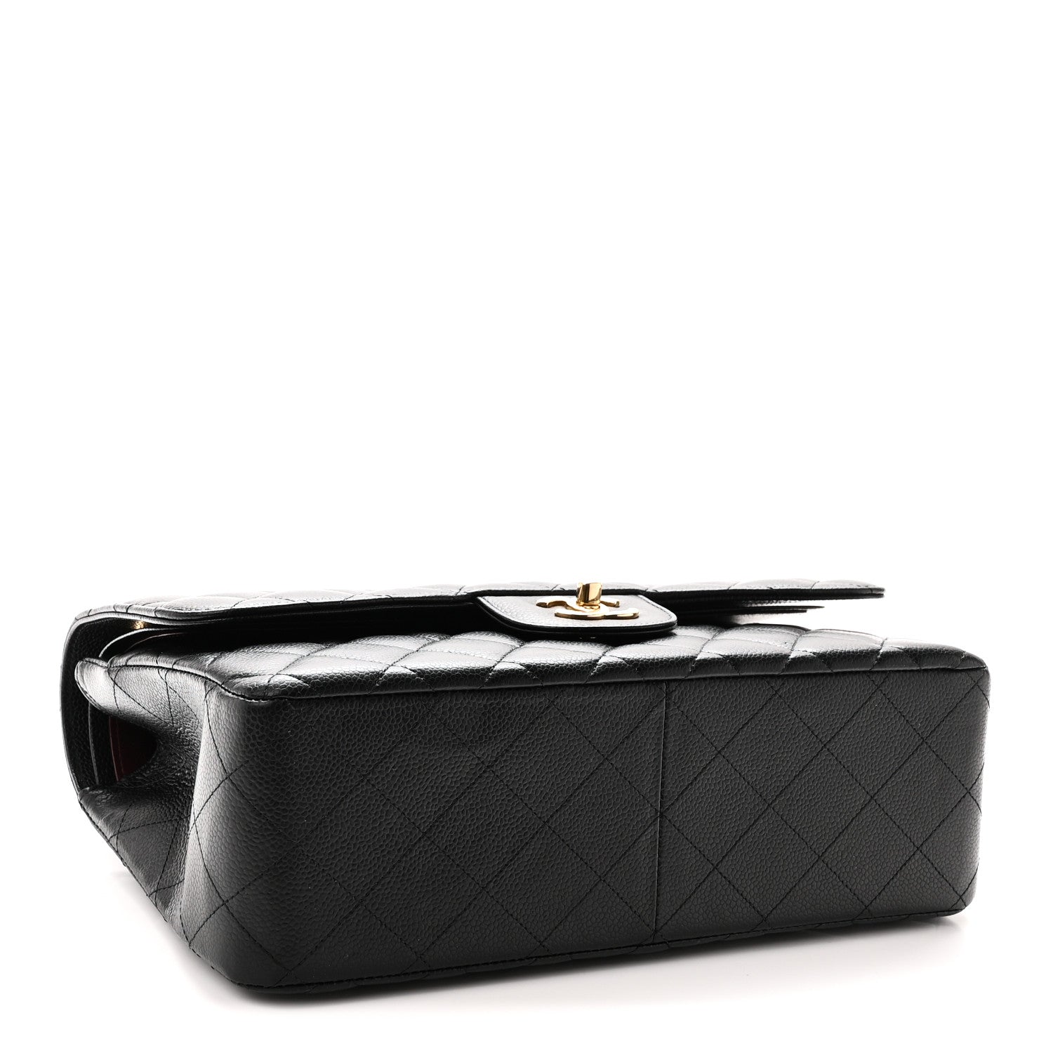 Caviar Quilted Jumbo Double Flap Black — view 4