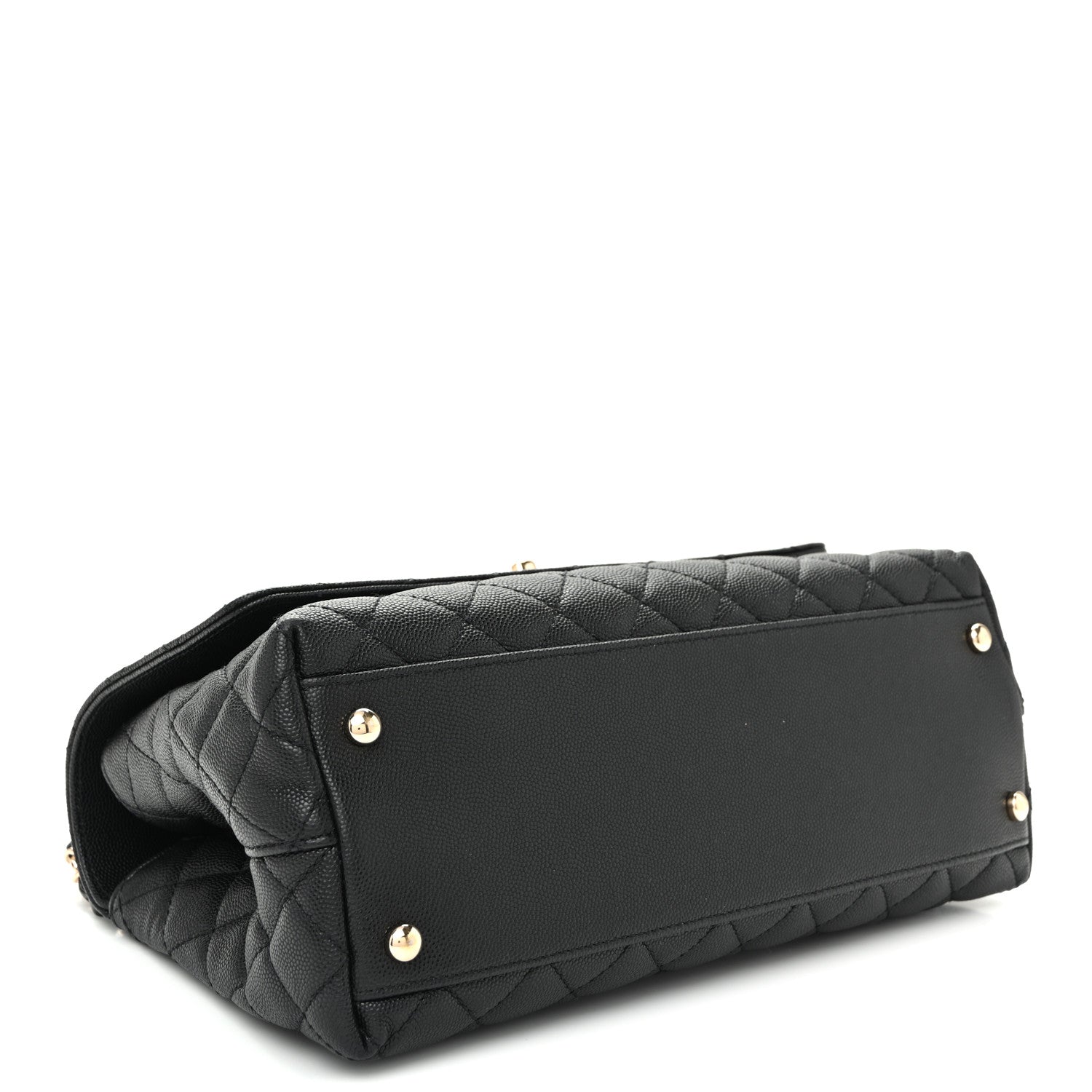 Caviar Quilted Small Coco Handle Flap Black — view 4