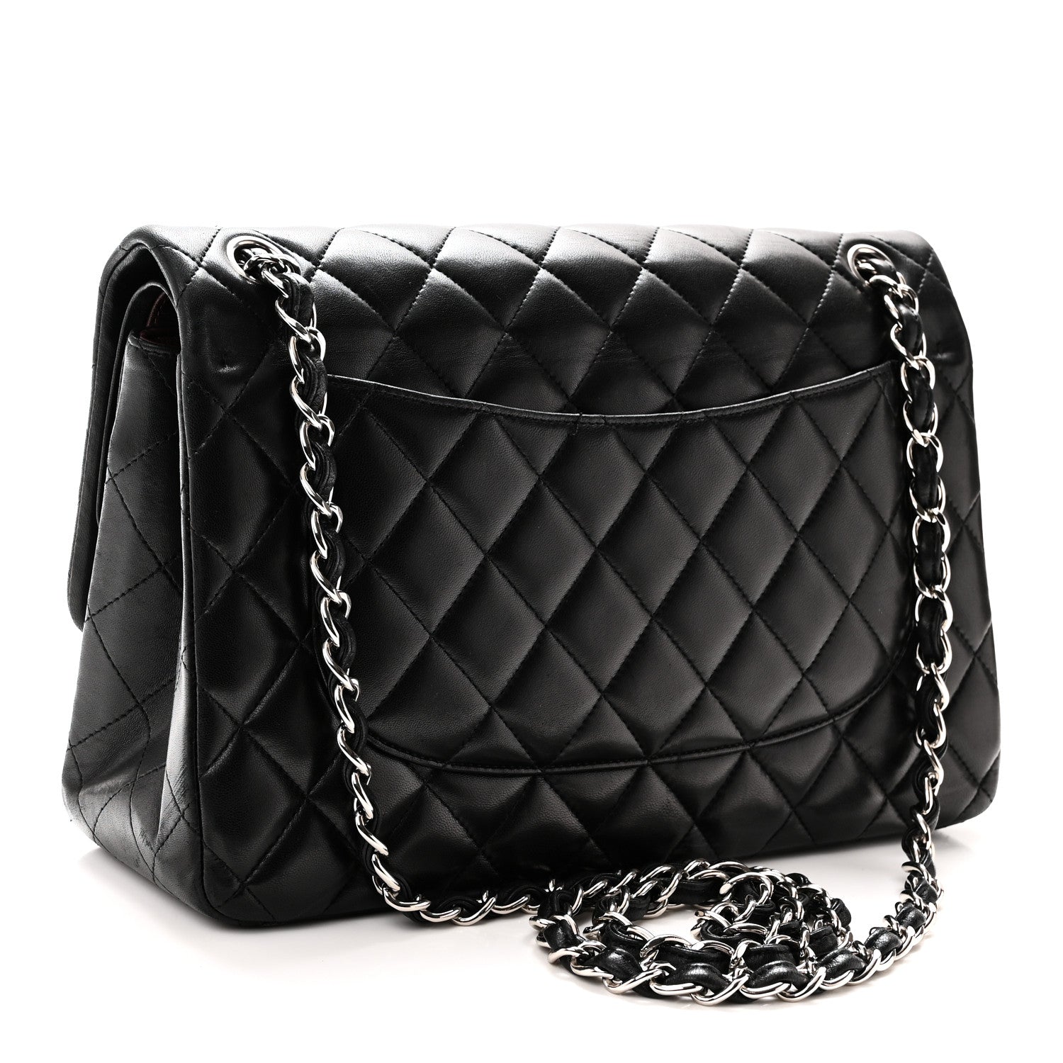 Lambskin Quilted Jumbo Double Flap Black — view 3