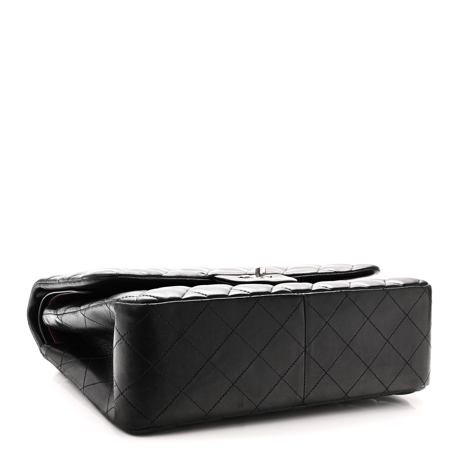 Lambskin Quilted Jumbo Double Flap Black — view 4